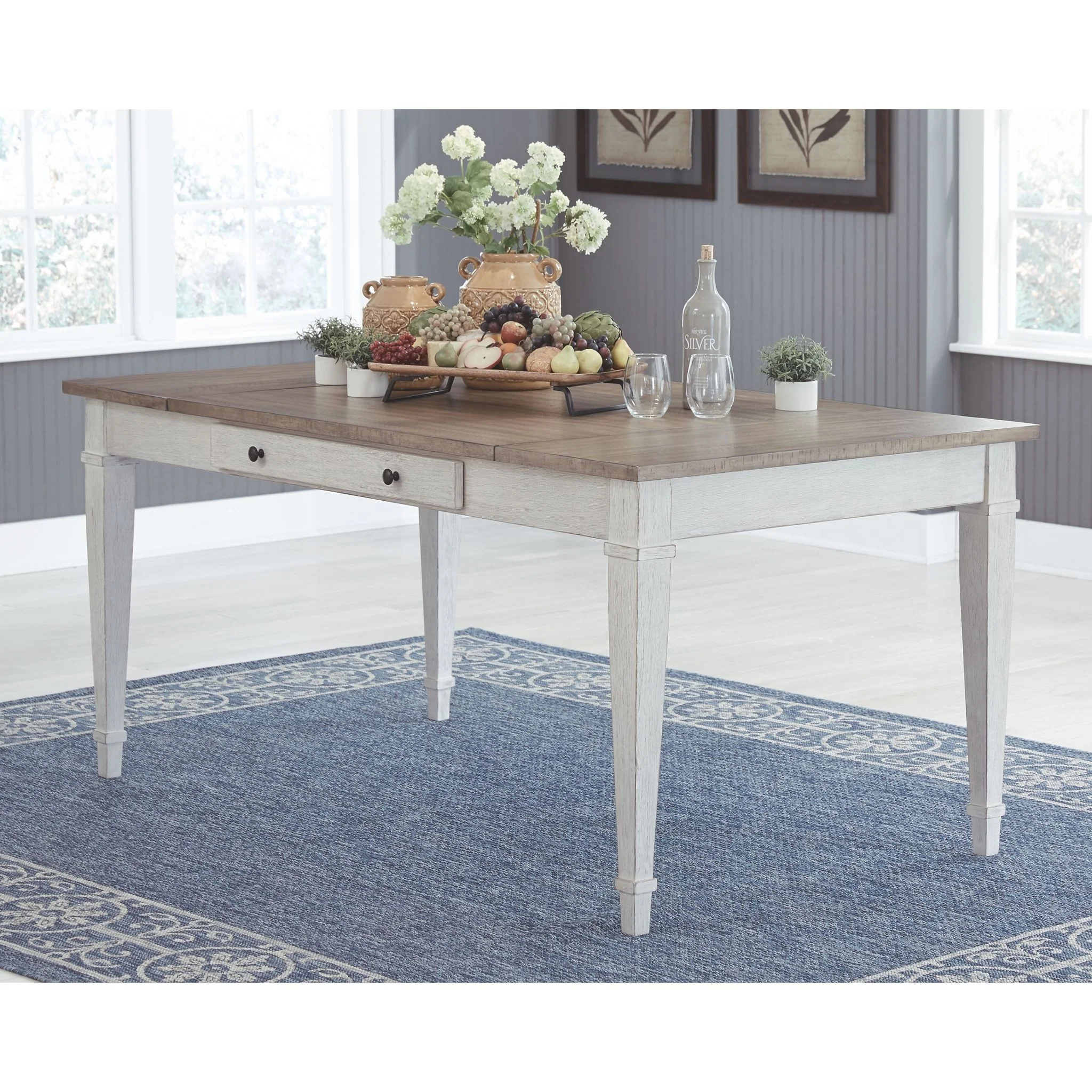 Skempton Dining Table - White/Light Brown - (D394-25) - Image 3