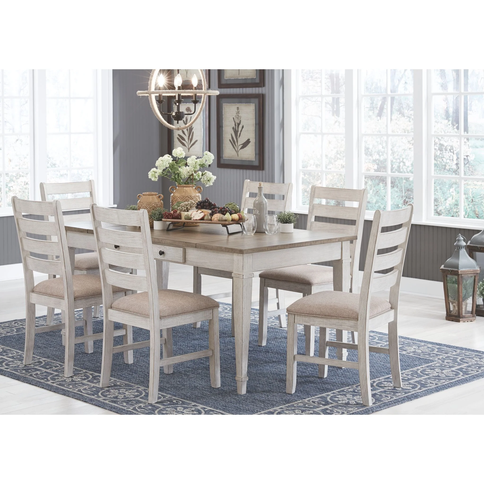 Skempton Dining Table - White/Light Brown - (D394-25) - Image 4