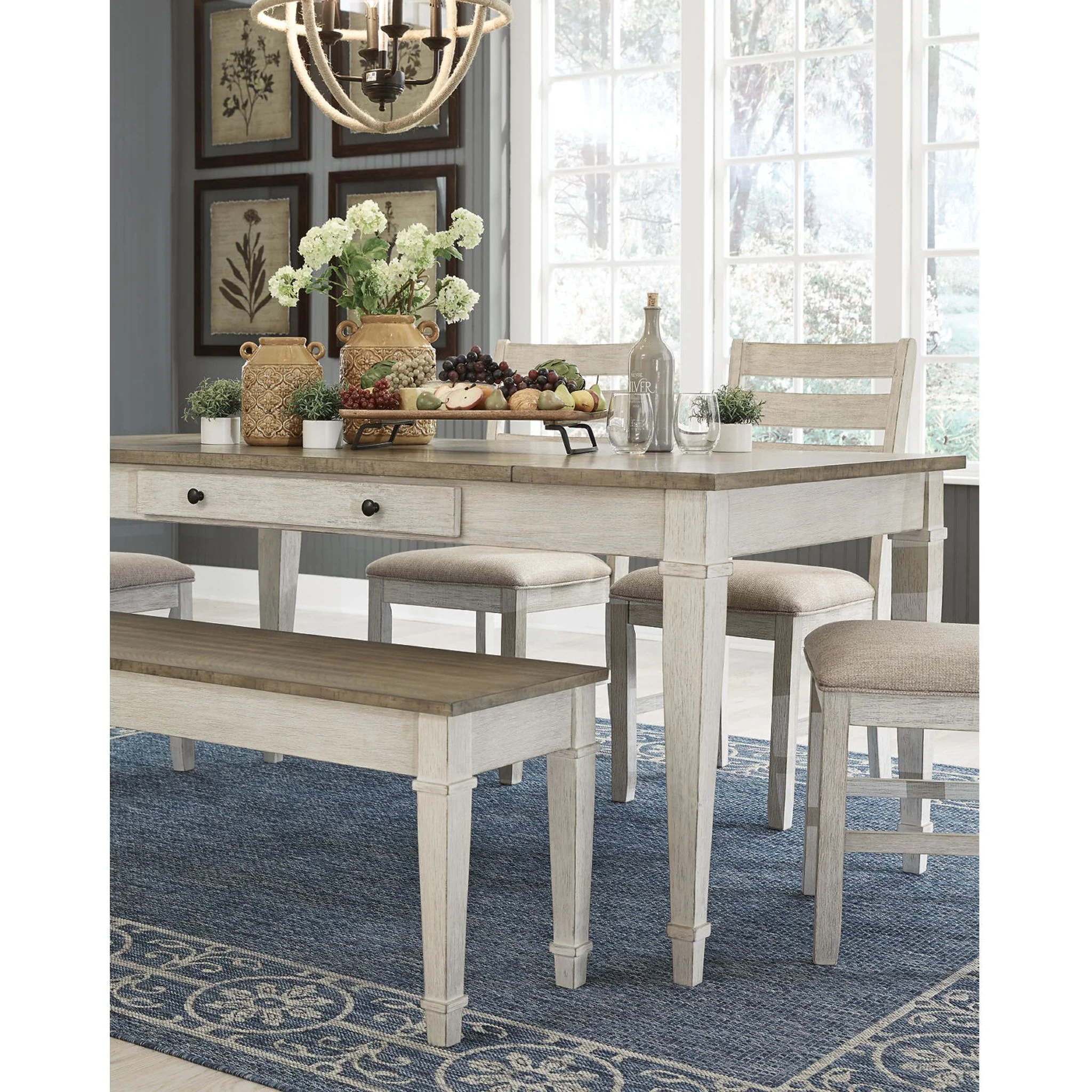 Skempton Dining Table - White/Light Brown - (D394-25) - Image 51