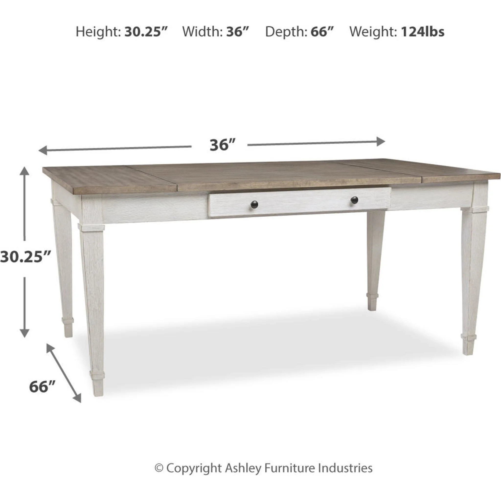 Skempton Dining Table - White/Light Brown - (D394-25) - Image 54