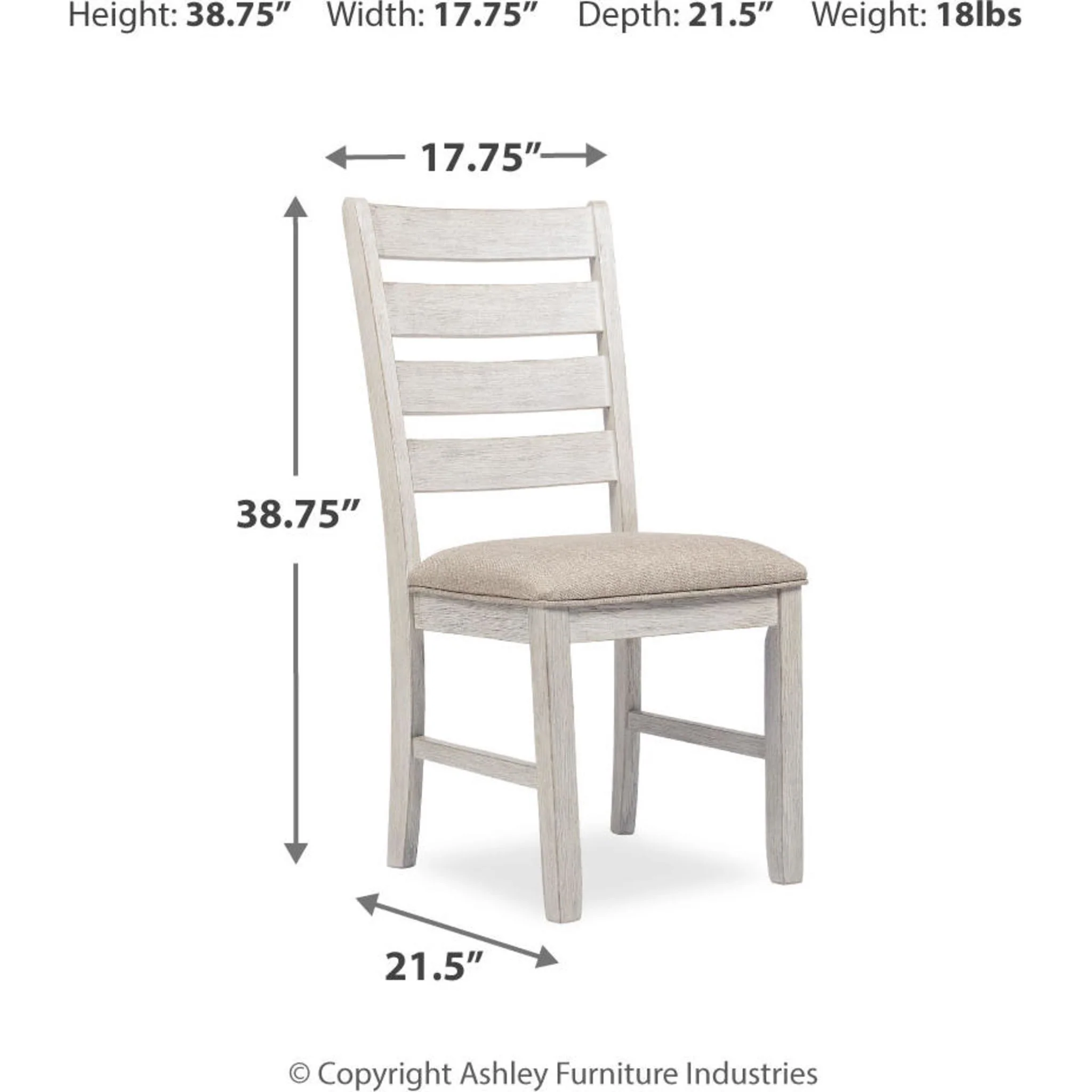 Skempton Side Chair - White/Light Brown - (D394-01) - Image 14