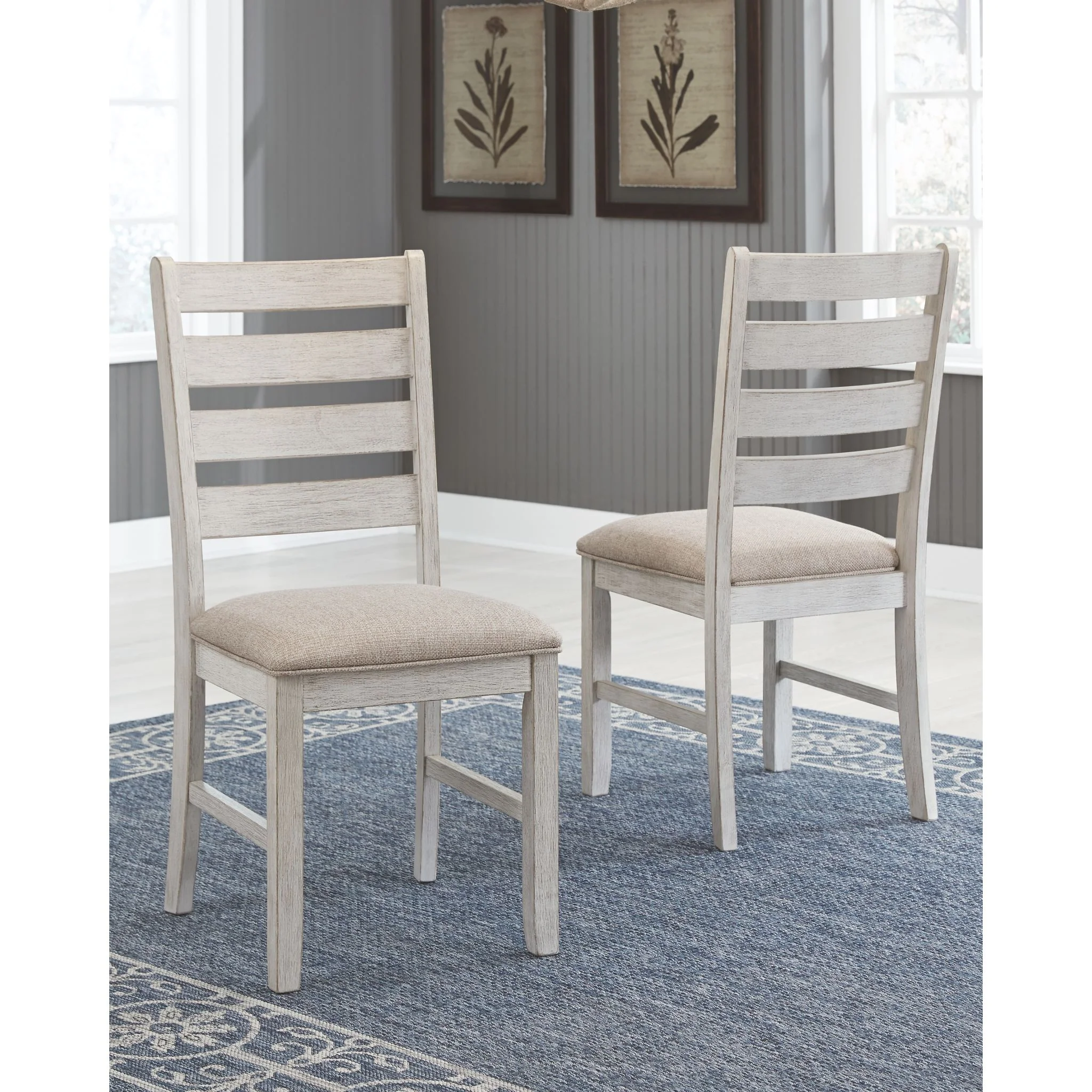 Skempton Side Chair - White/Light Brown - (D394-01) - Image 2