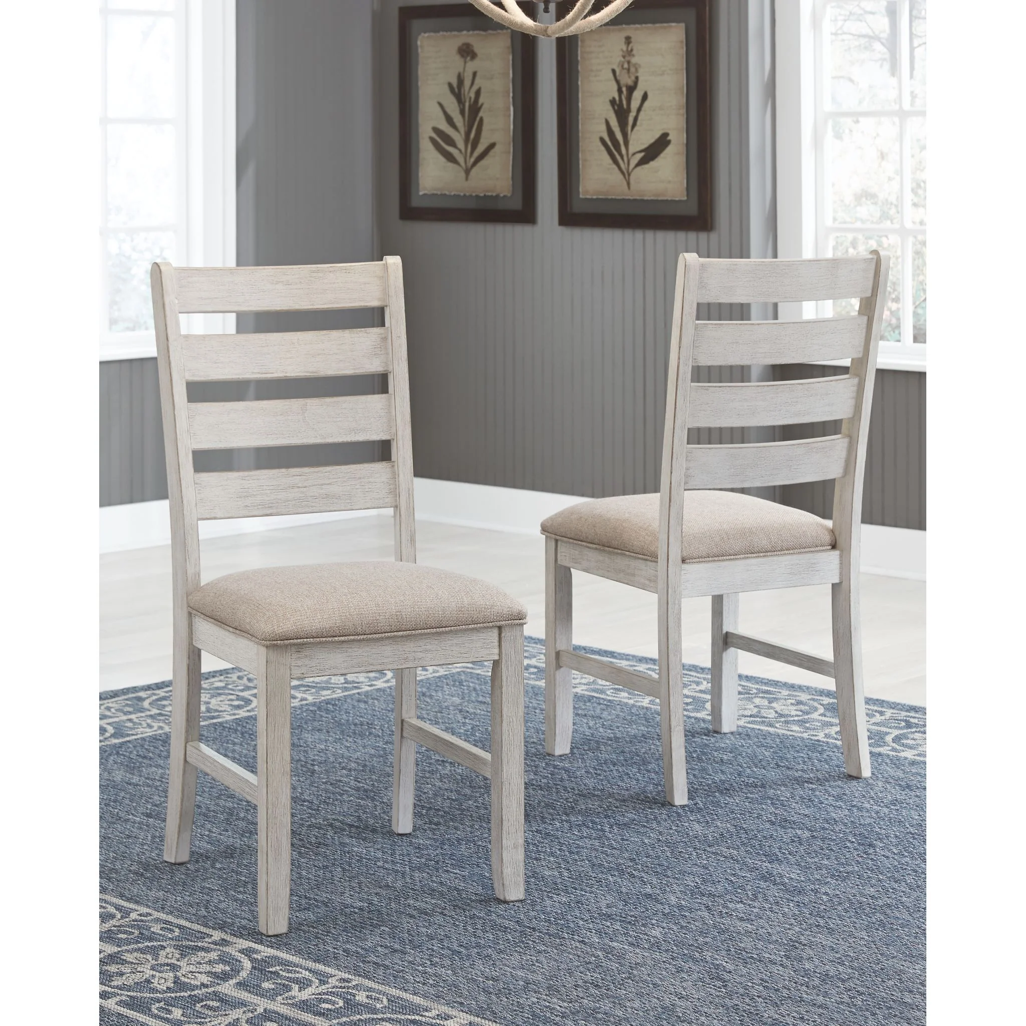 Skempton Side Chair - White/Light Brown - (D394-01) - Image 3