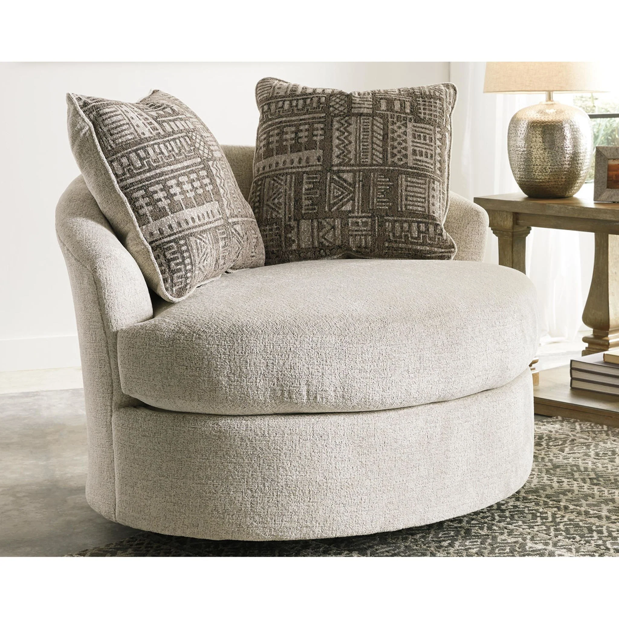 Soletren Swivel Chair - Stone - Image 2