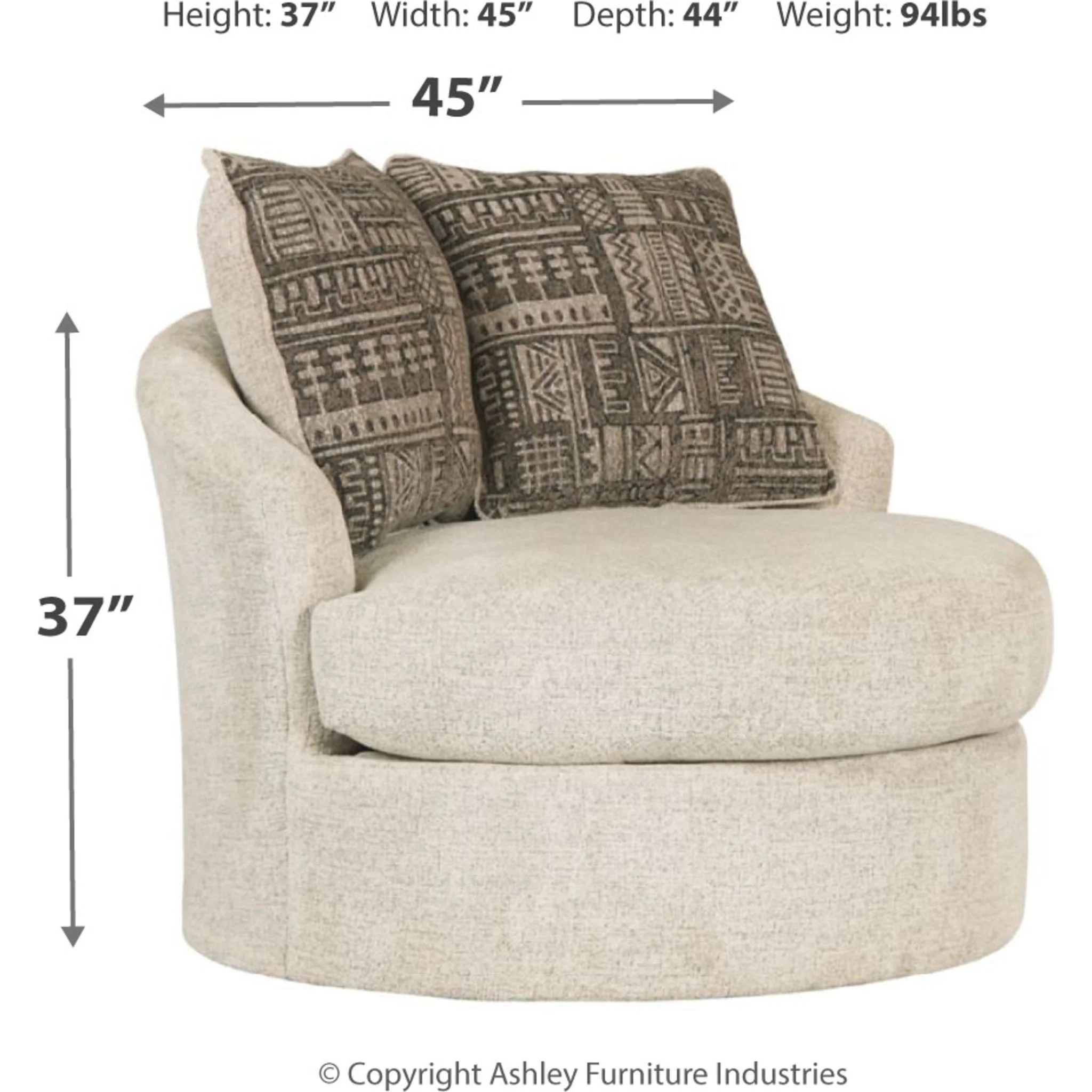 Soletren Swivel Chair - Stone - Image 4