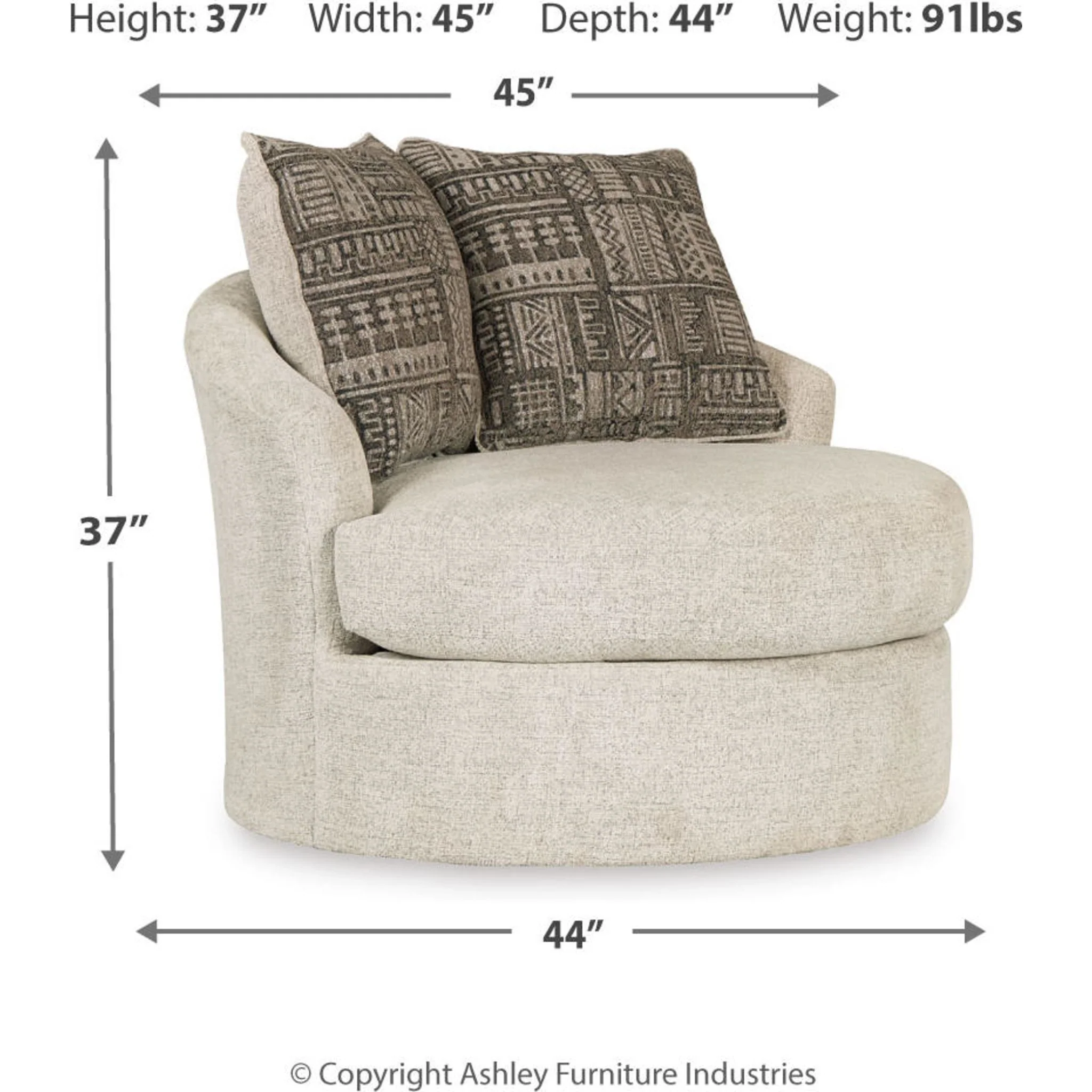 Soletren Swivel Chair - Stone - Image 7