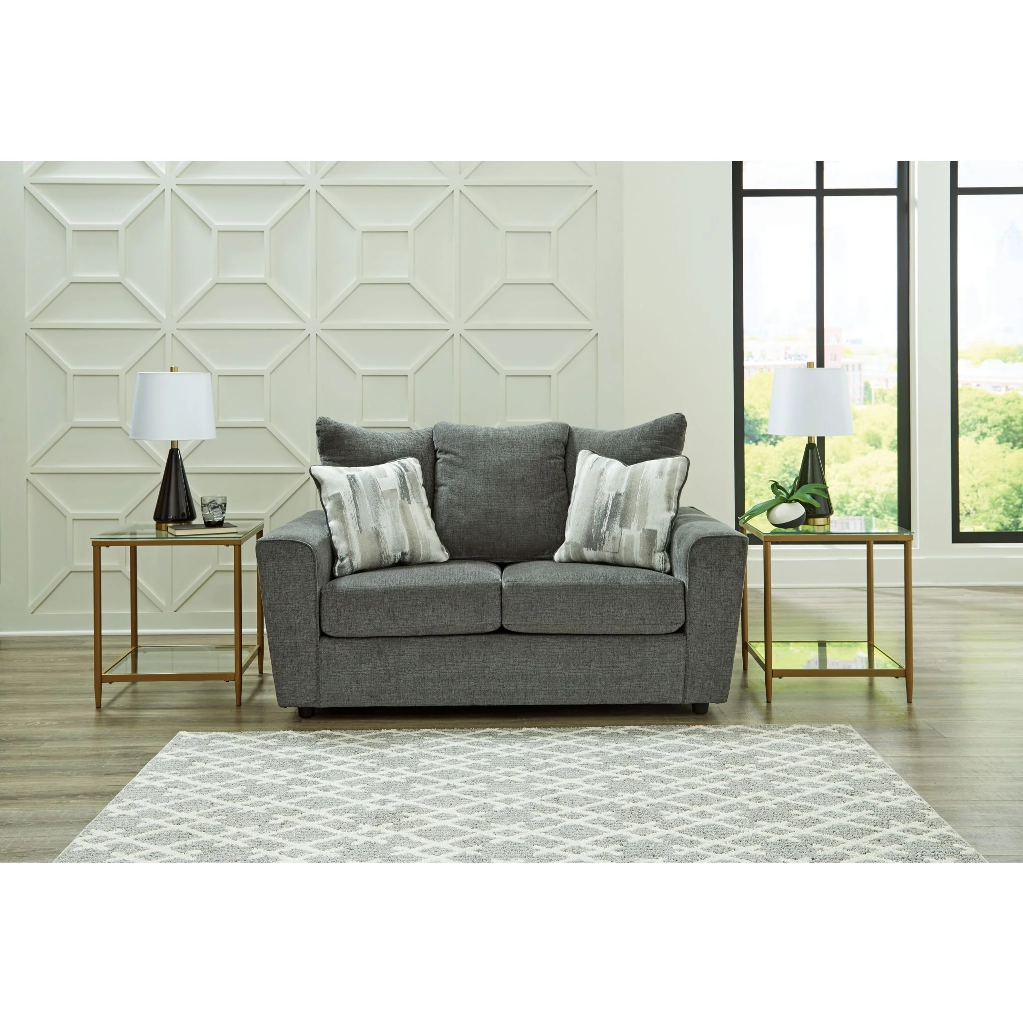 Stairatt Loveseat - Gravel - Image 2
