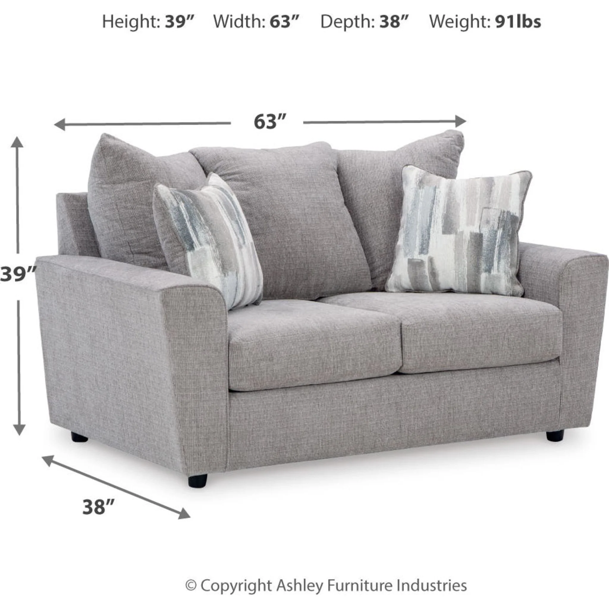 Stairatt Loveseat - Gravel - Image 41
