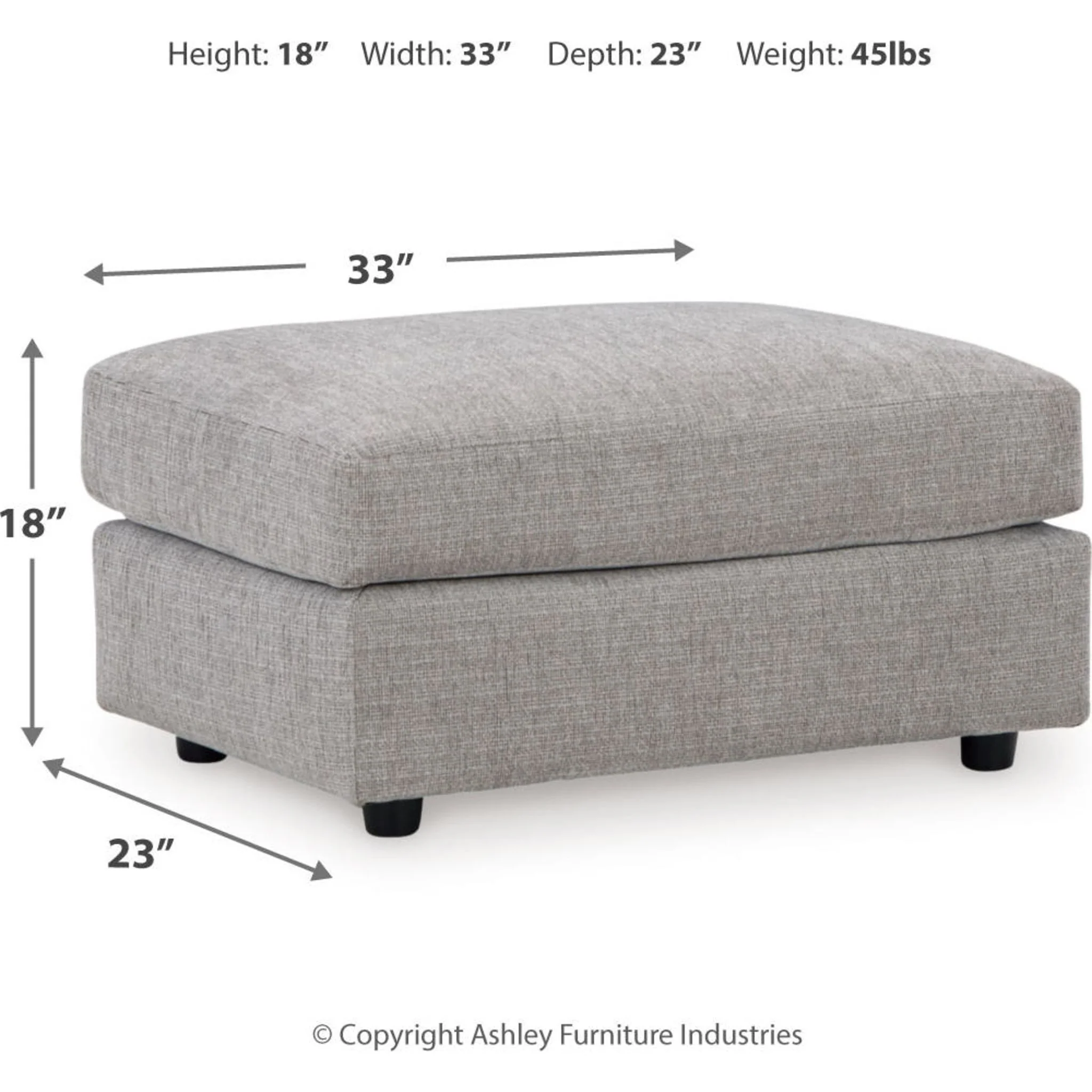 Stairatt Ottoman - Gravel - Image 17