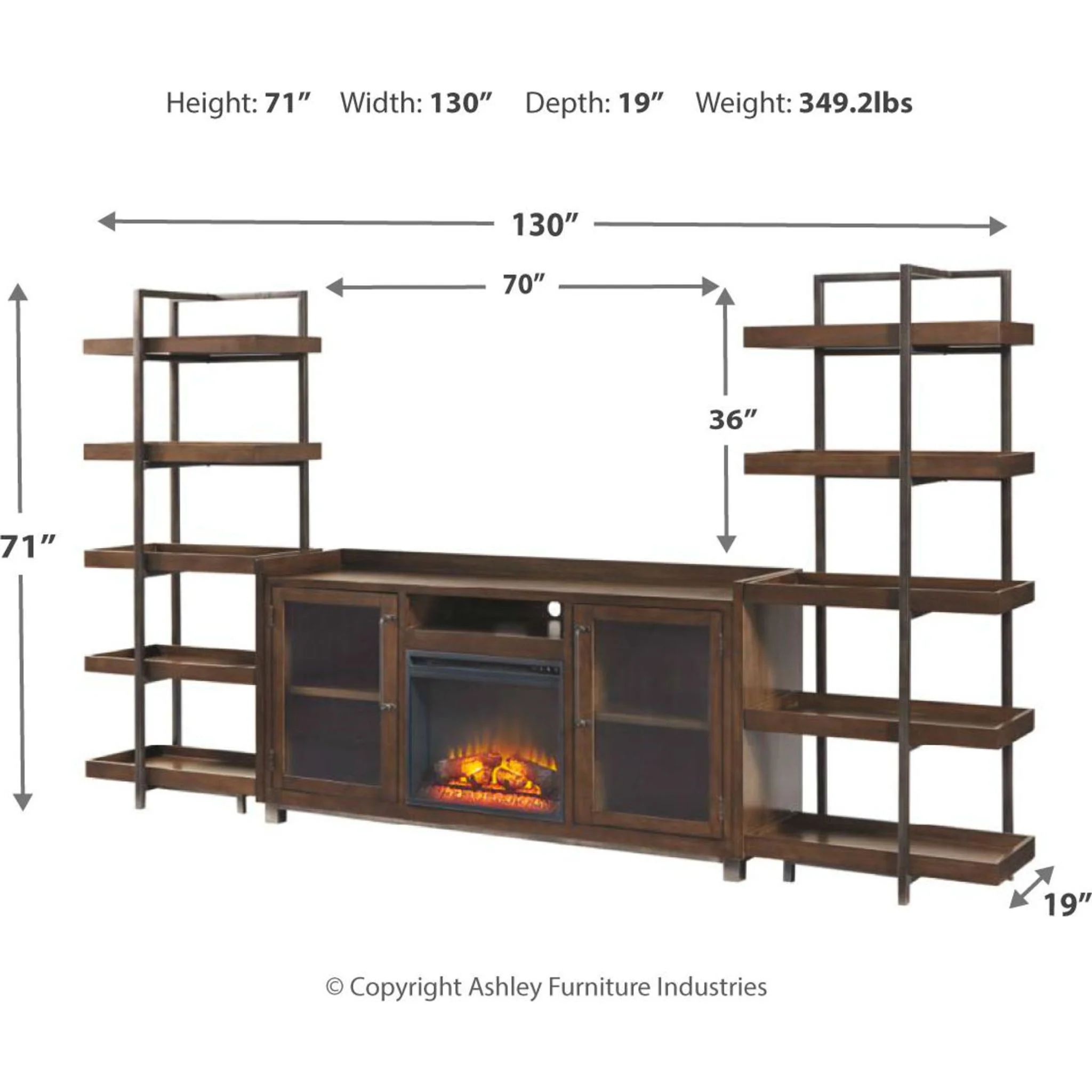 Starmore Entertainment Unit - Brown/Gunmetal - Image 26