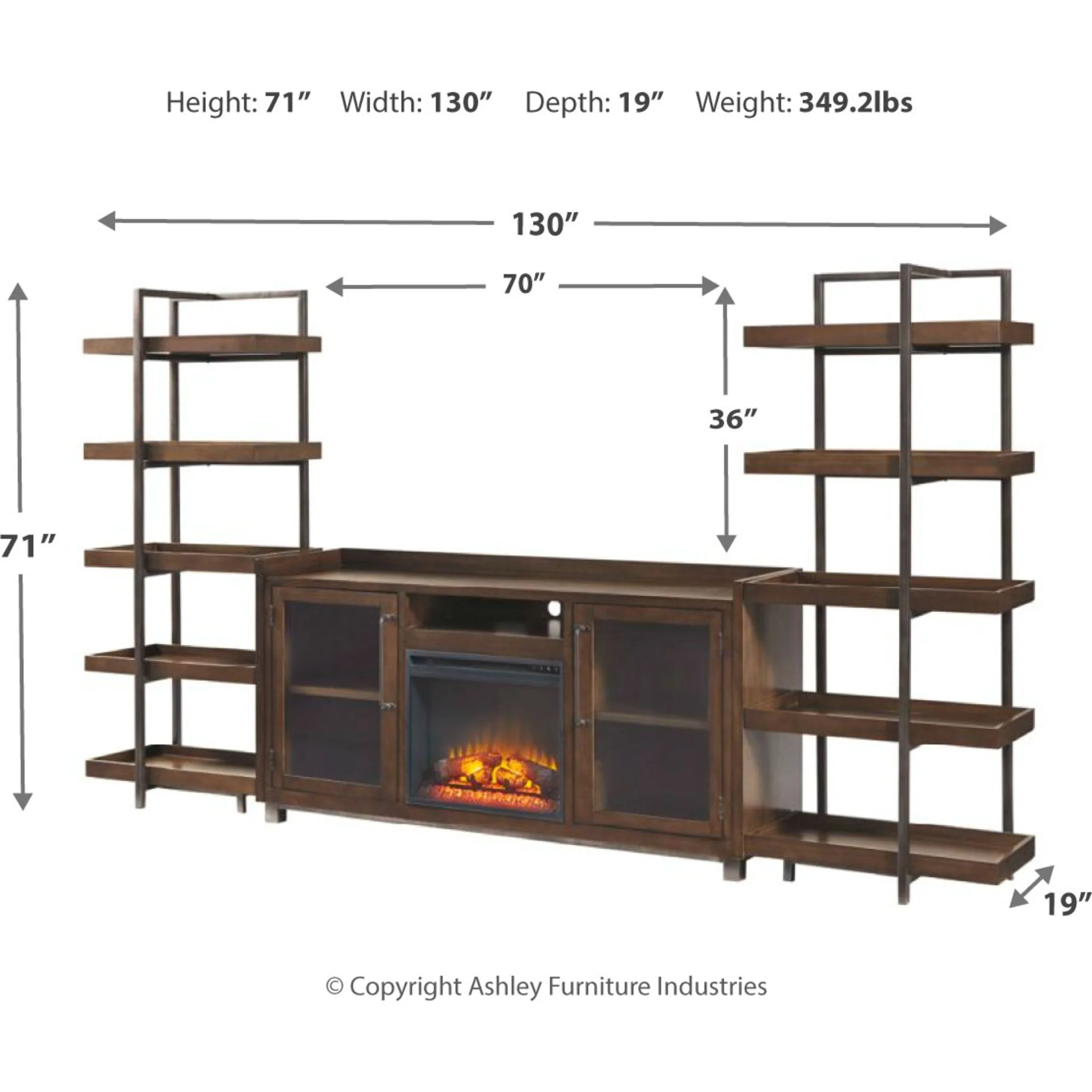 Starmore Entertainment Unit - Brown/Gunmetal - Image 4