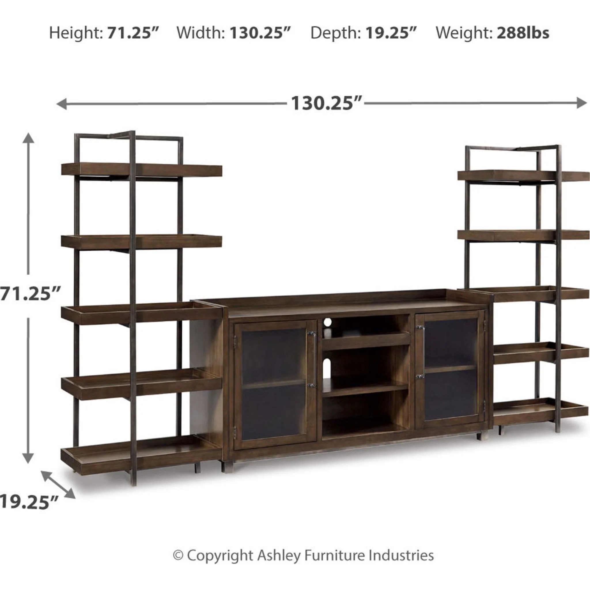 Starmore Entertainment Unit - Brown/Gunmetal - Image 46