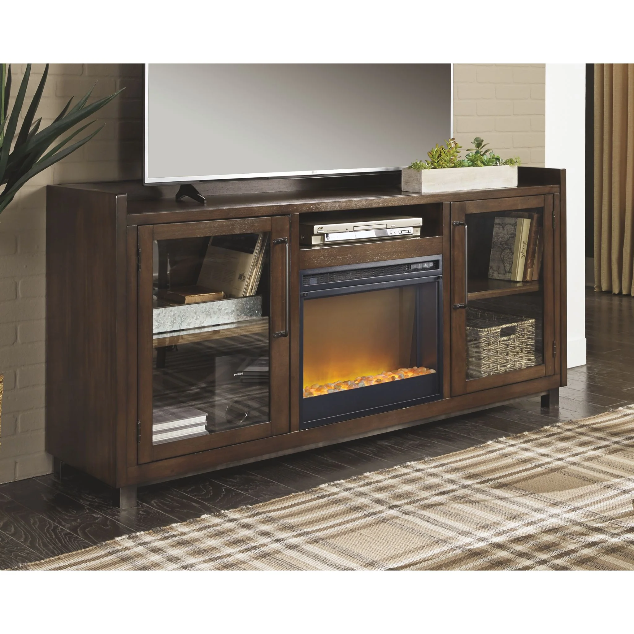 Starmore TV Stand with Fireplace - Brown - Image 2