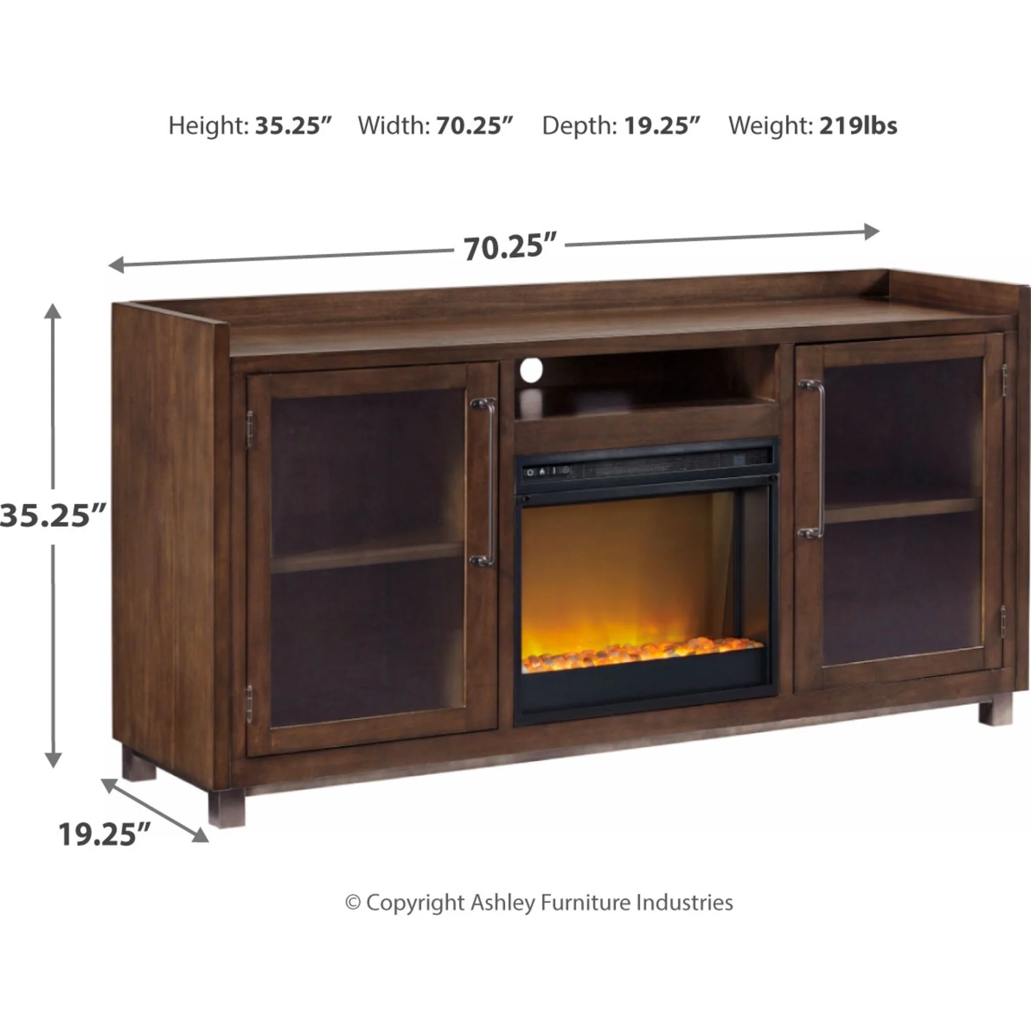 Starmore TV Stand with Fireplace - Brown - Image 4