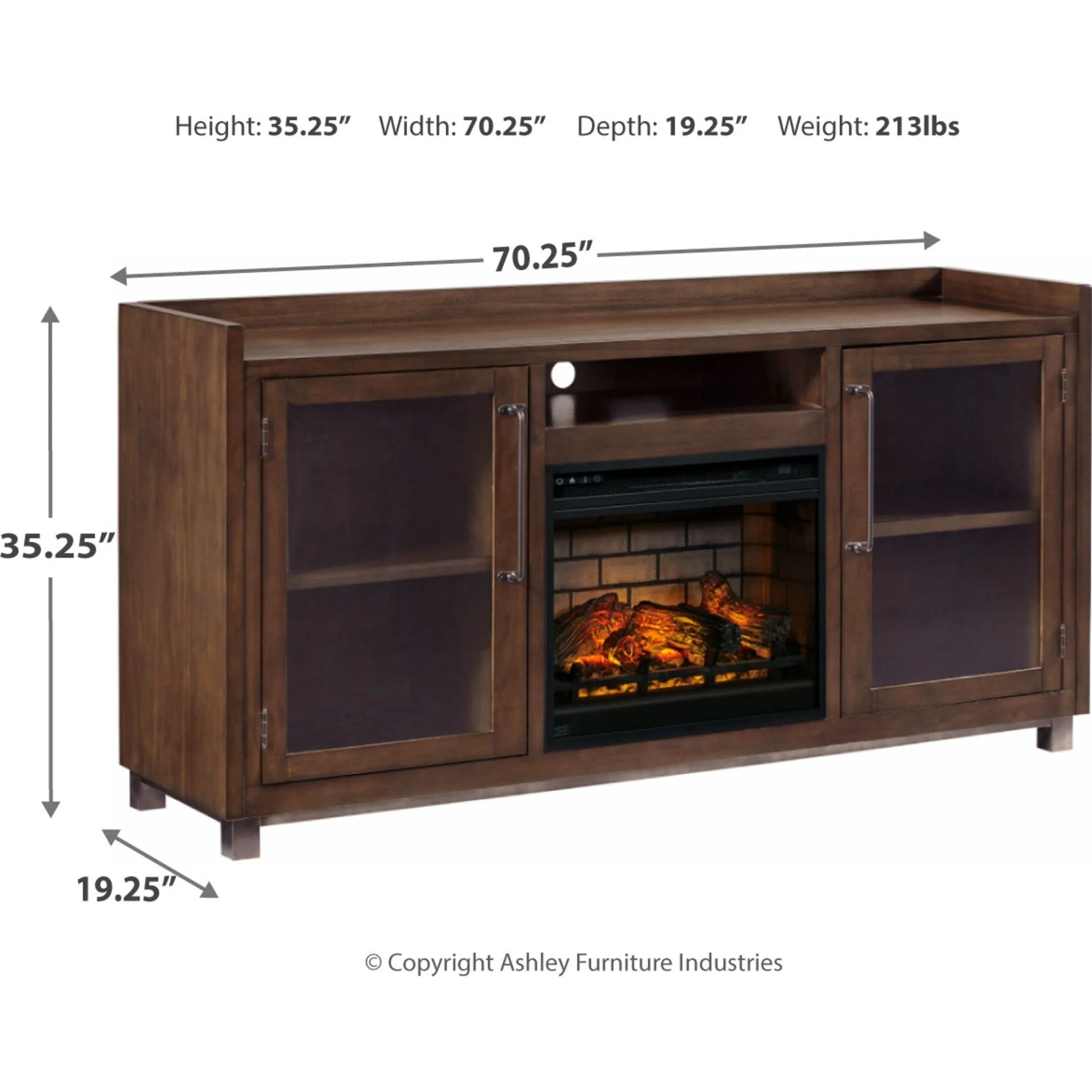 Starmore TV Stand with Fireplace - Brown - Image 4