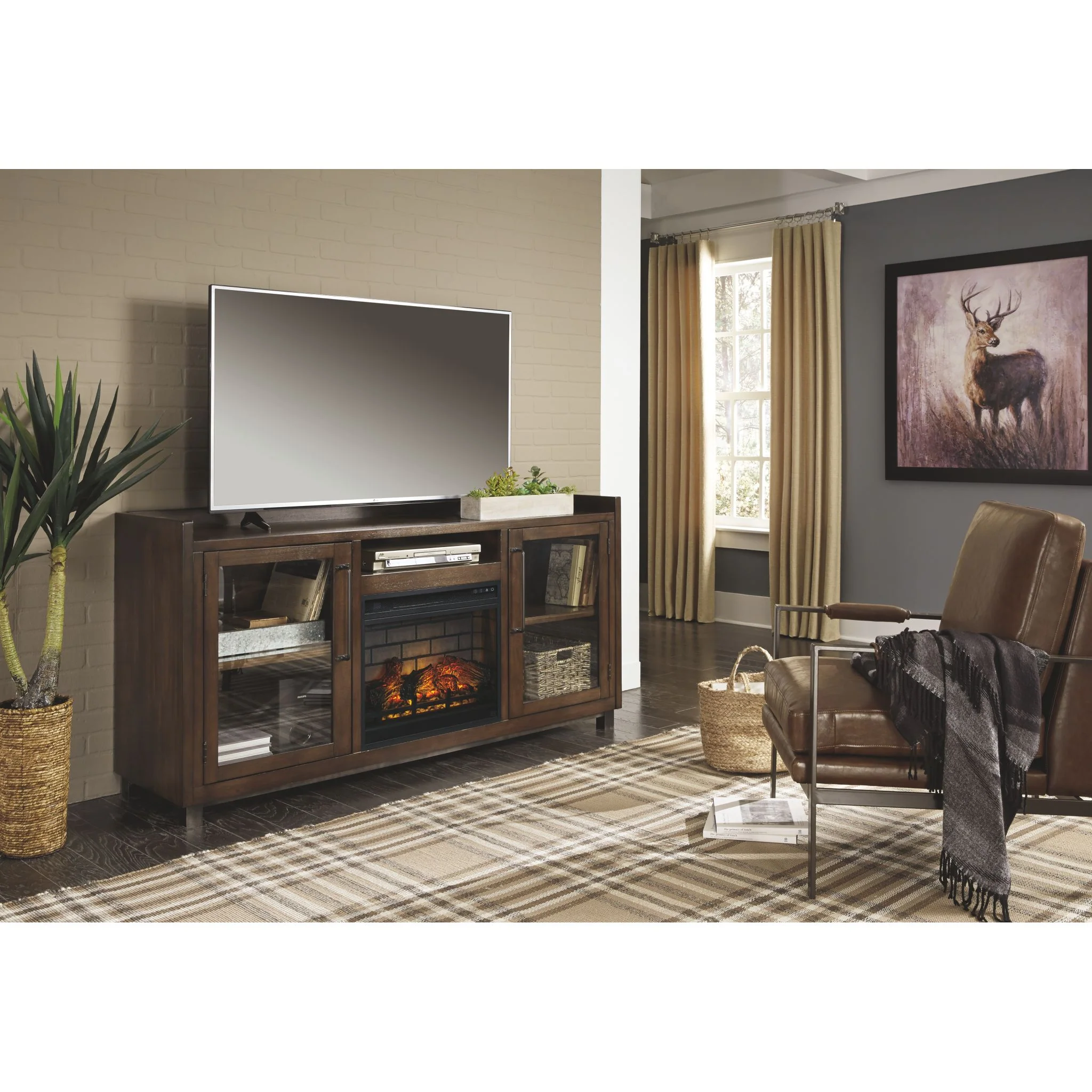 Starmore TV Stand with Fireplace - Brown - Image 9