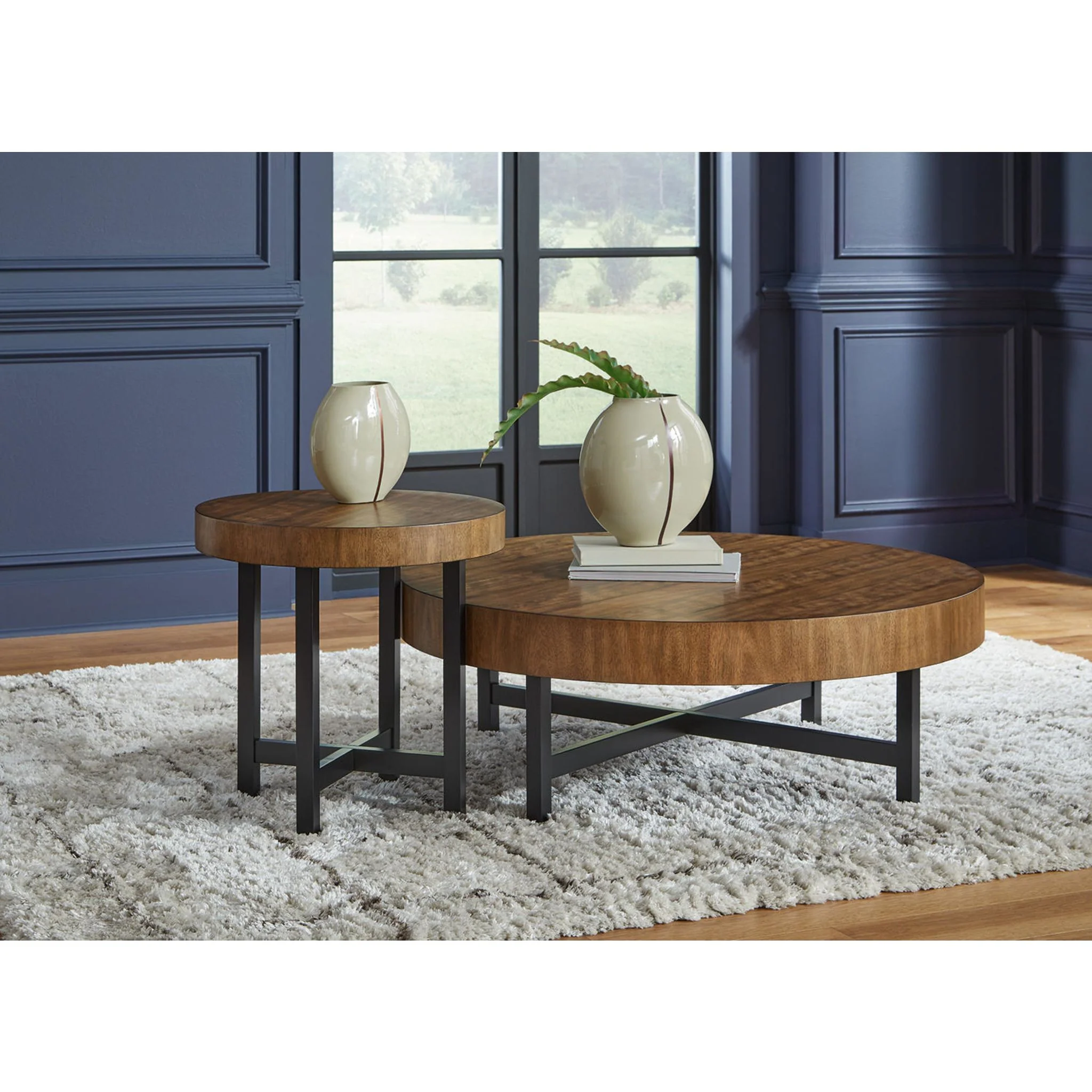 Steenlage 2 Pack Tables - Brown/Black - Image 12