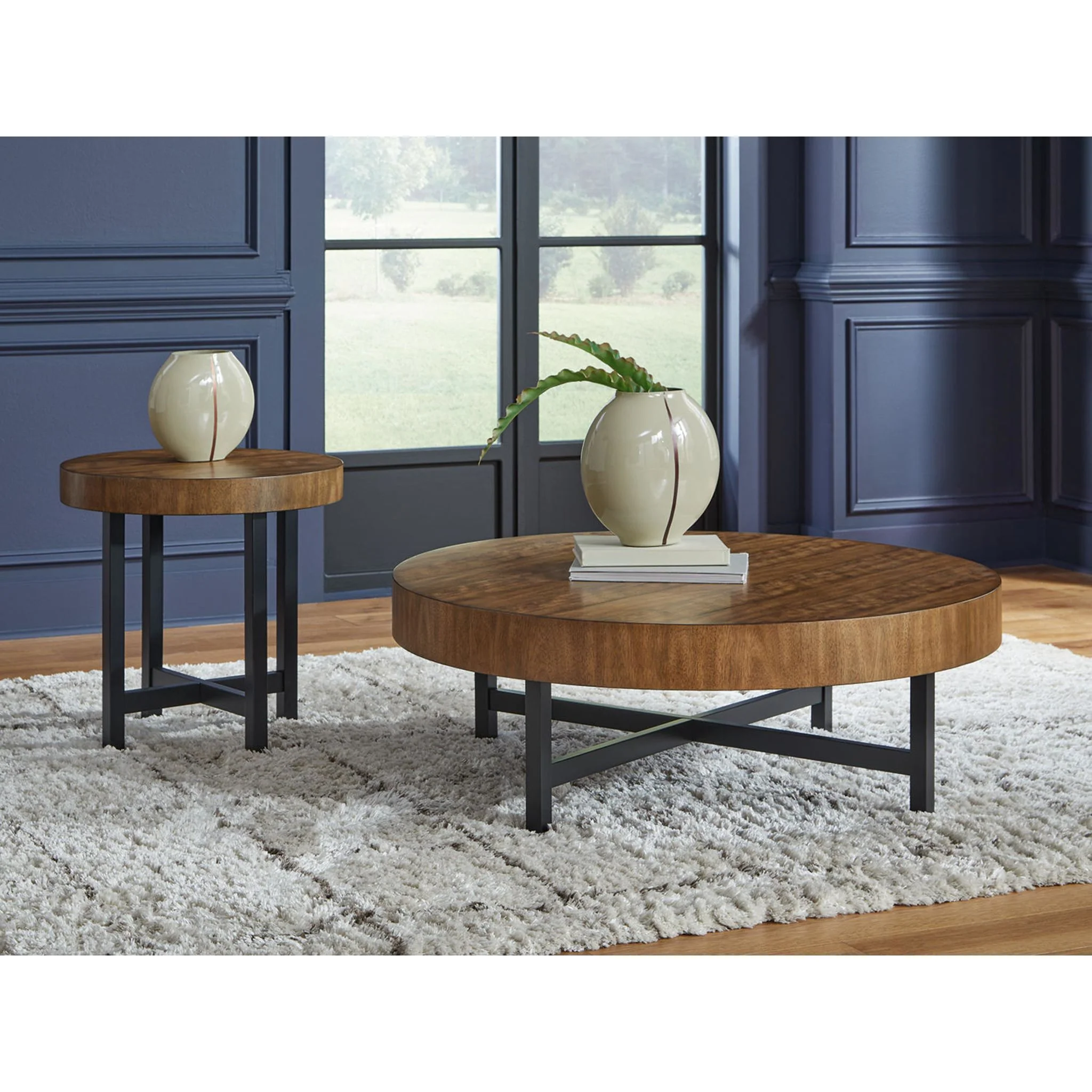 Steenlage 2 Pack Tables - Brown/Black - Image 2