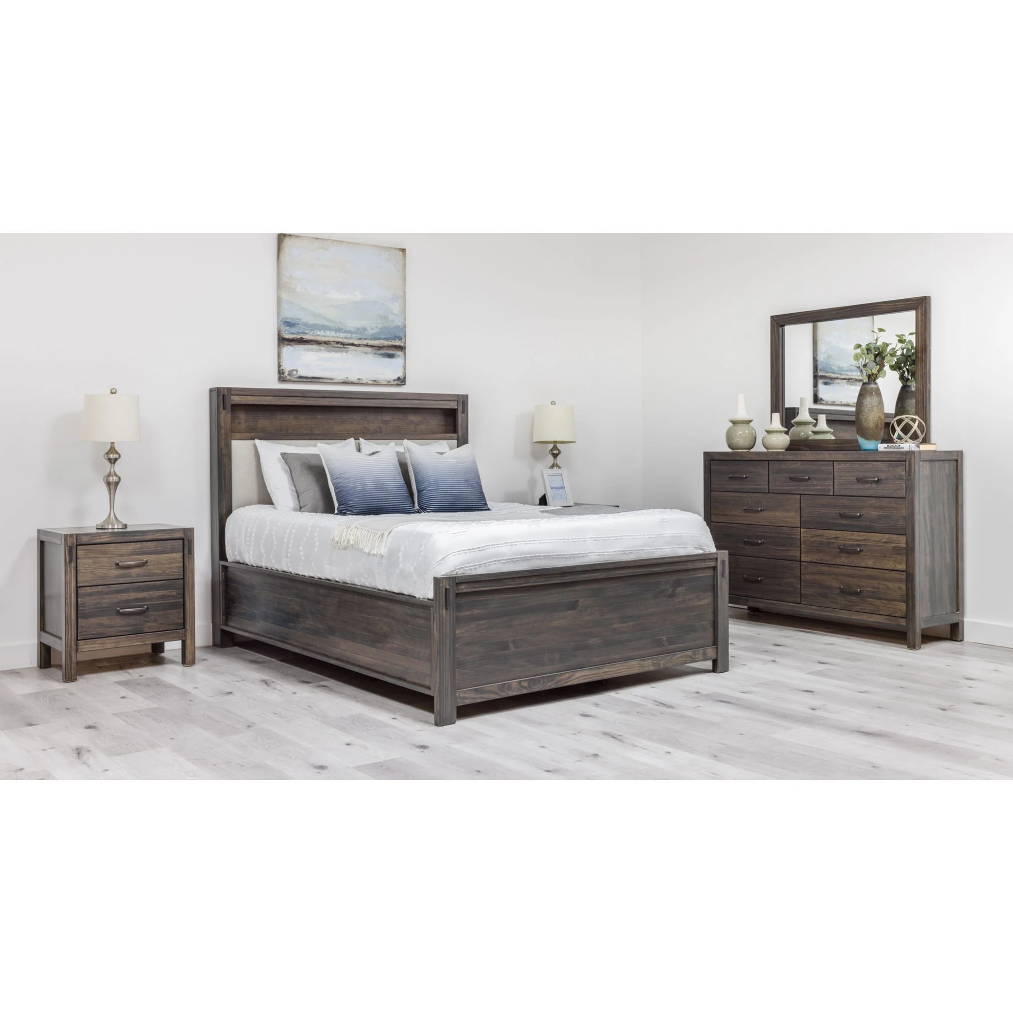 Stella 6 Piece Full Panel Bedroom - Charcoal - Image 2