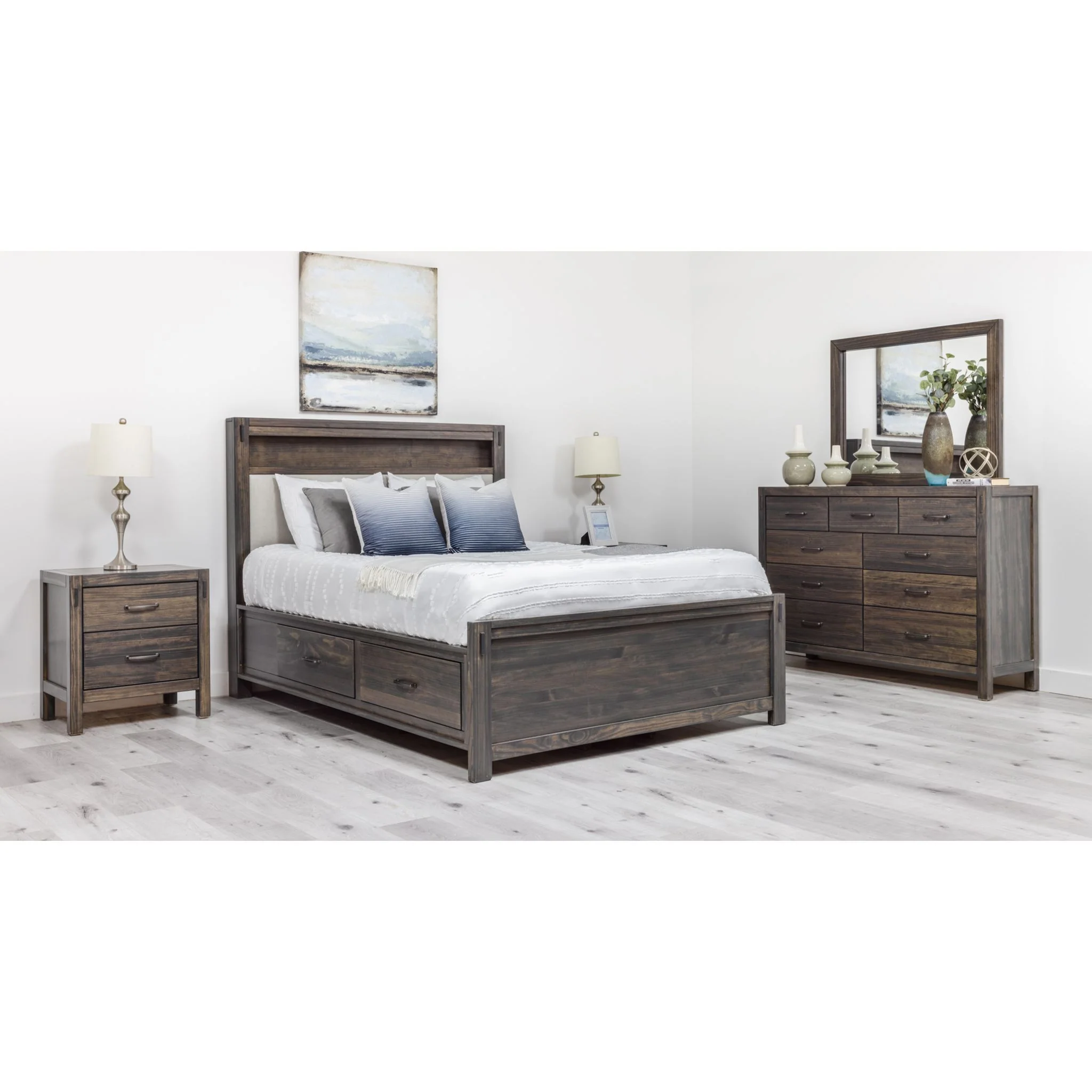 Stella 6 Piece Full Storage Bedroom - Charcoal - Image 2