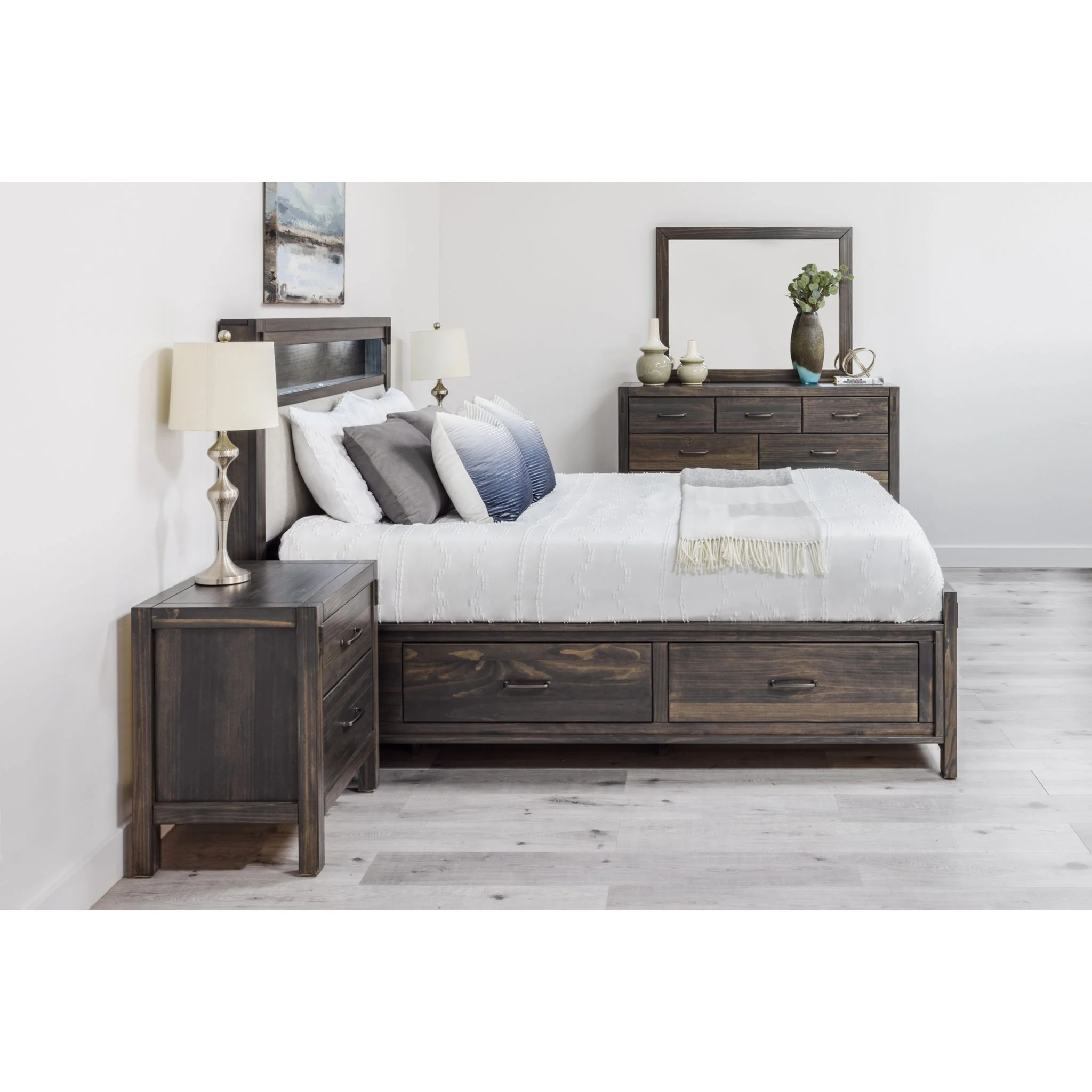 Stella 6 Piece Full Storage Bedroom - Charcoal - Image 6