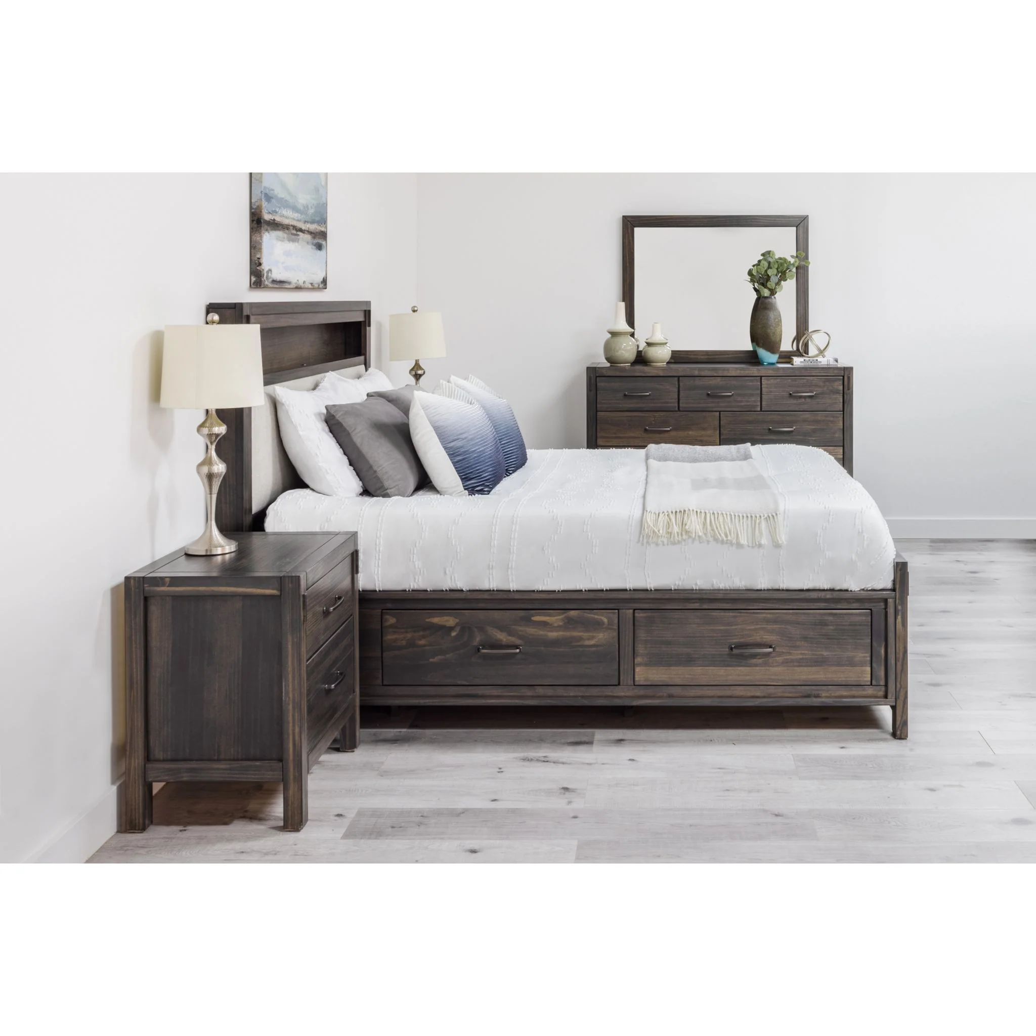 Stella 6 Piece Full Storage Bedroom - Charcoal - Image 7