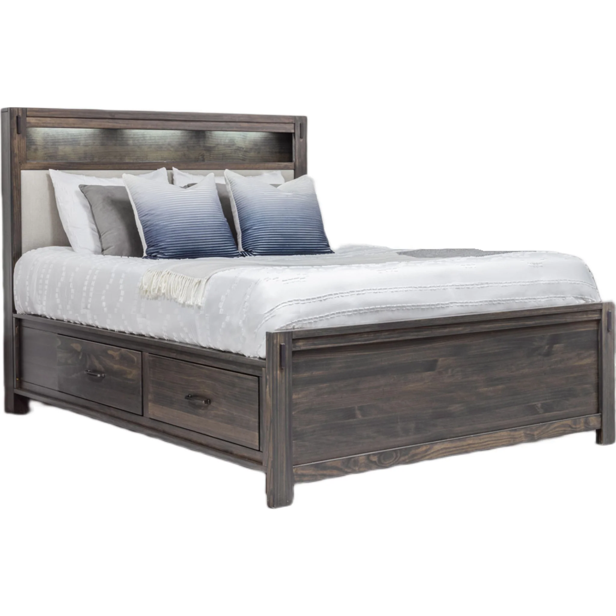 Stella Full Storage Bed - Charcoal/Pace Platinum