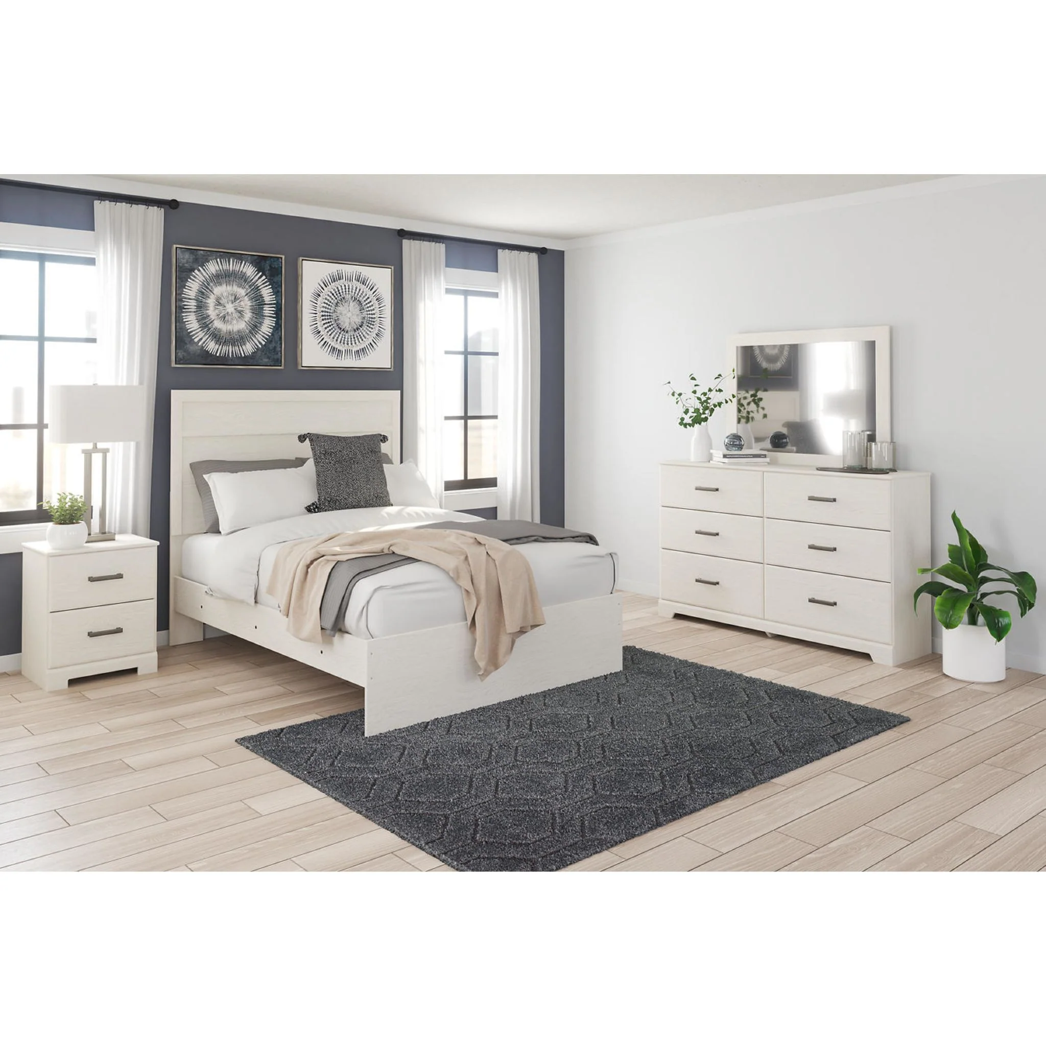 Stelsie 6 Piece Panel Bedroom - White - Image 9