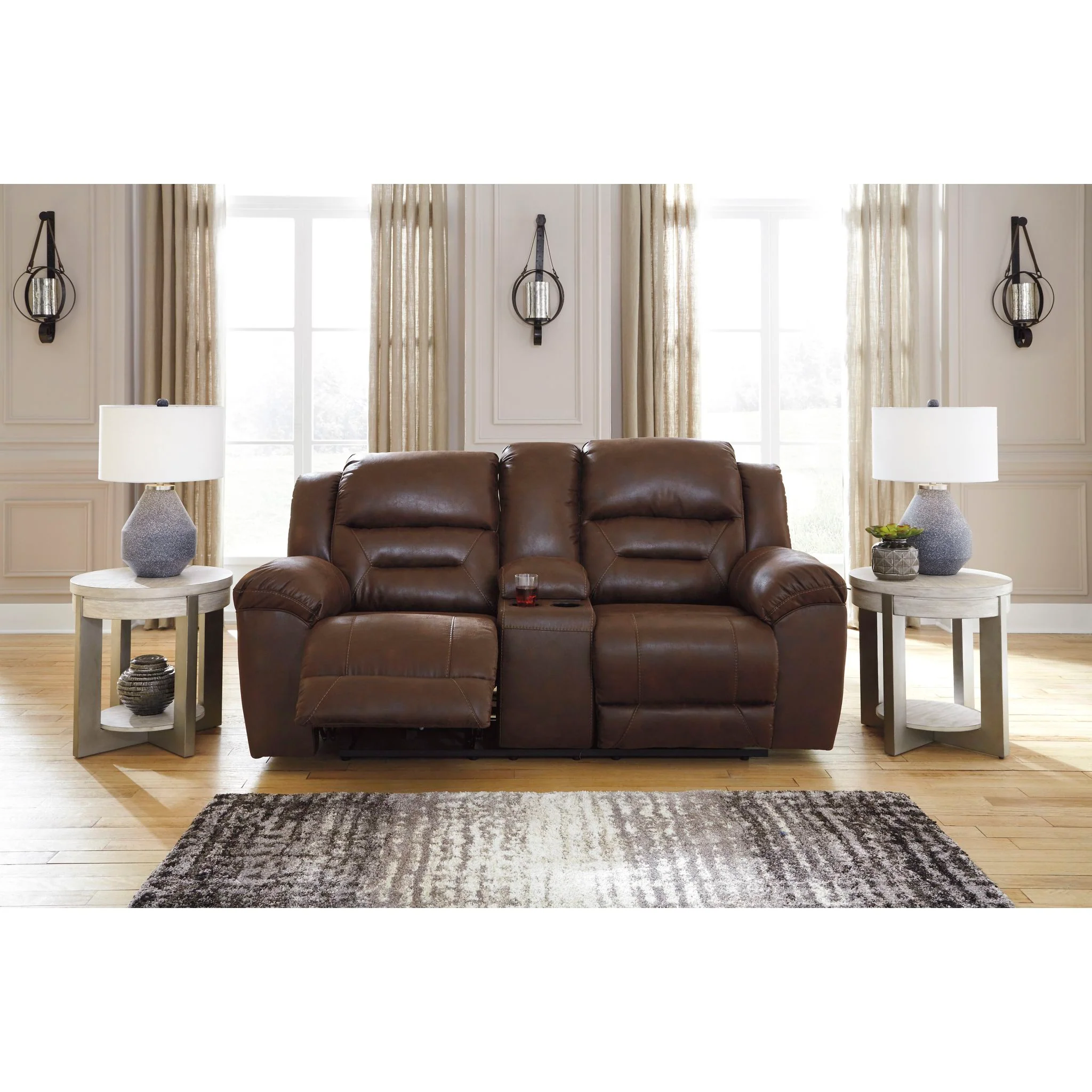 Stoneland Reclining Loveseat with Console - Image 2