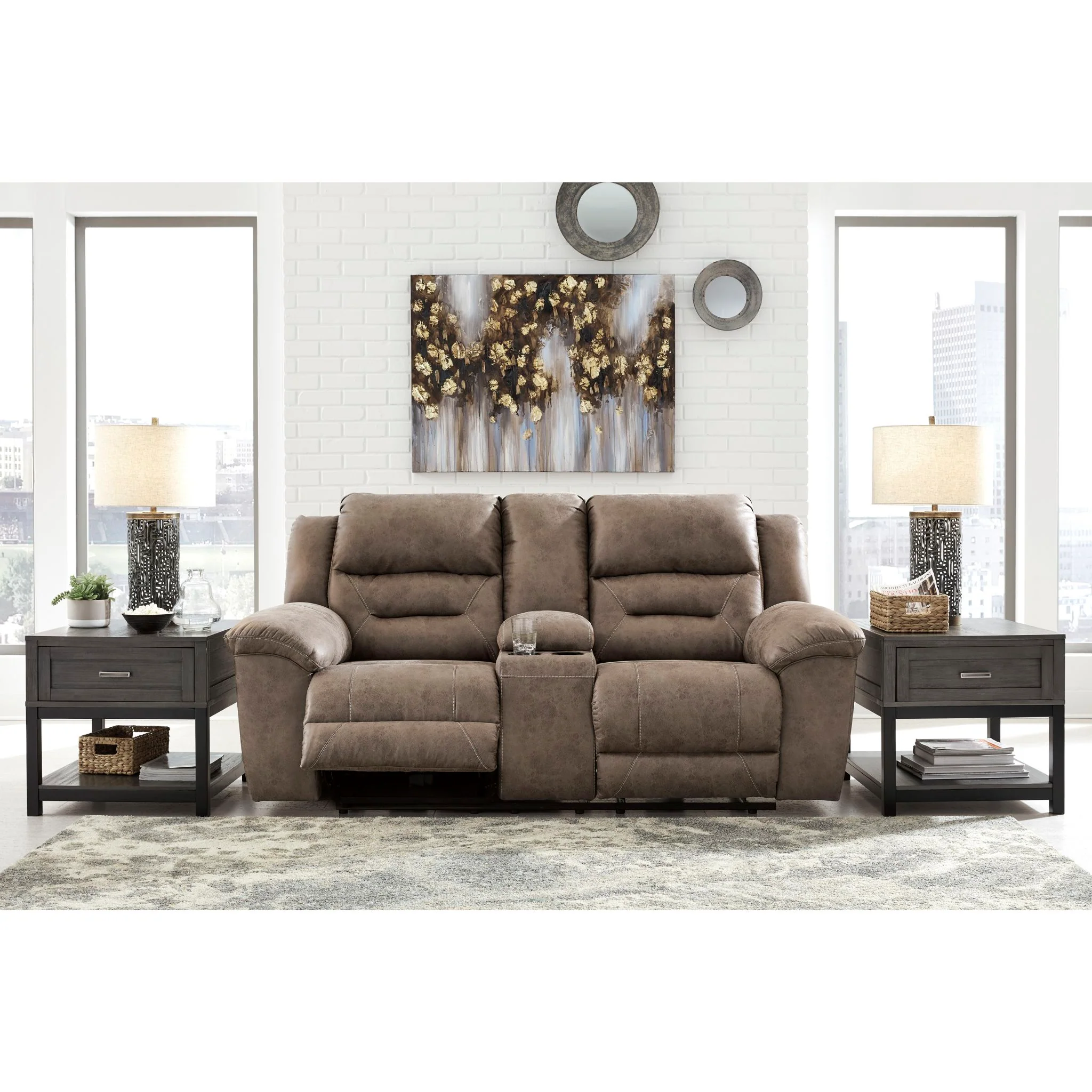 Stoneland Reclining Loveseat with Console - Image 8