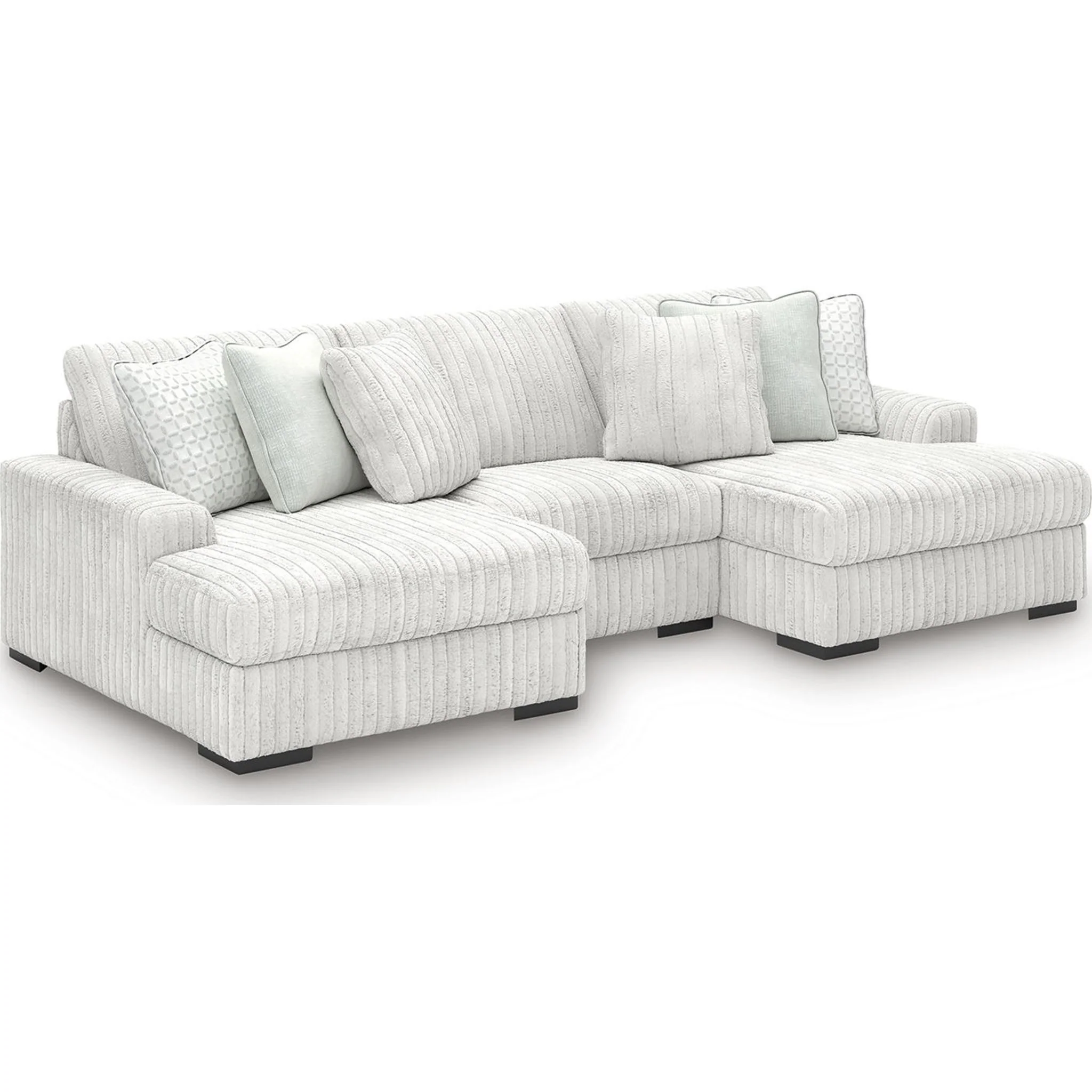 Stupendous 3 Piece Sectional with Double Chaise - Alloy - Image 4