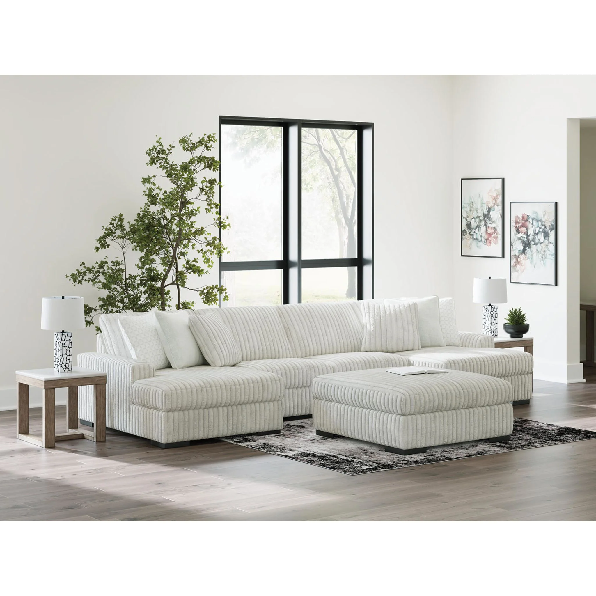 Stupendous 4 Piece Sectional with Double Chaise - Alloy - Image 4