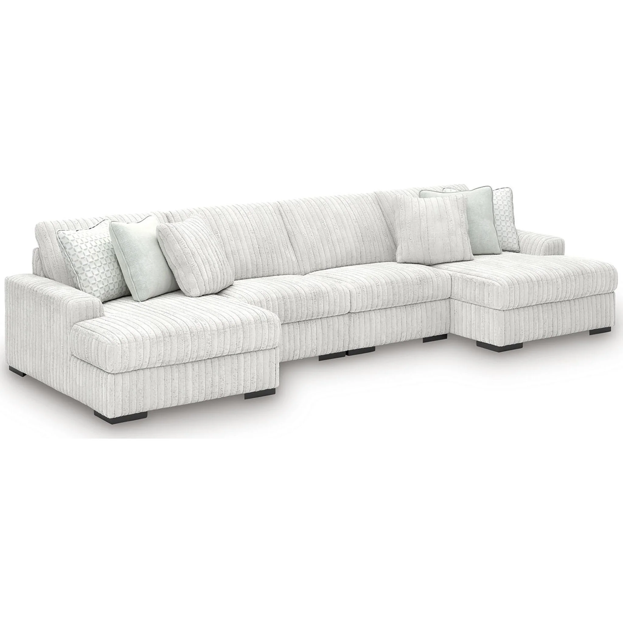 Stupendous 4 Piece Sectional with Double Chaise - Alloy - Image 5