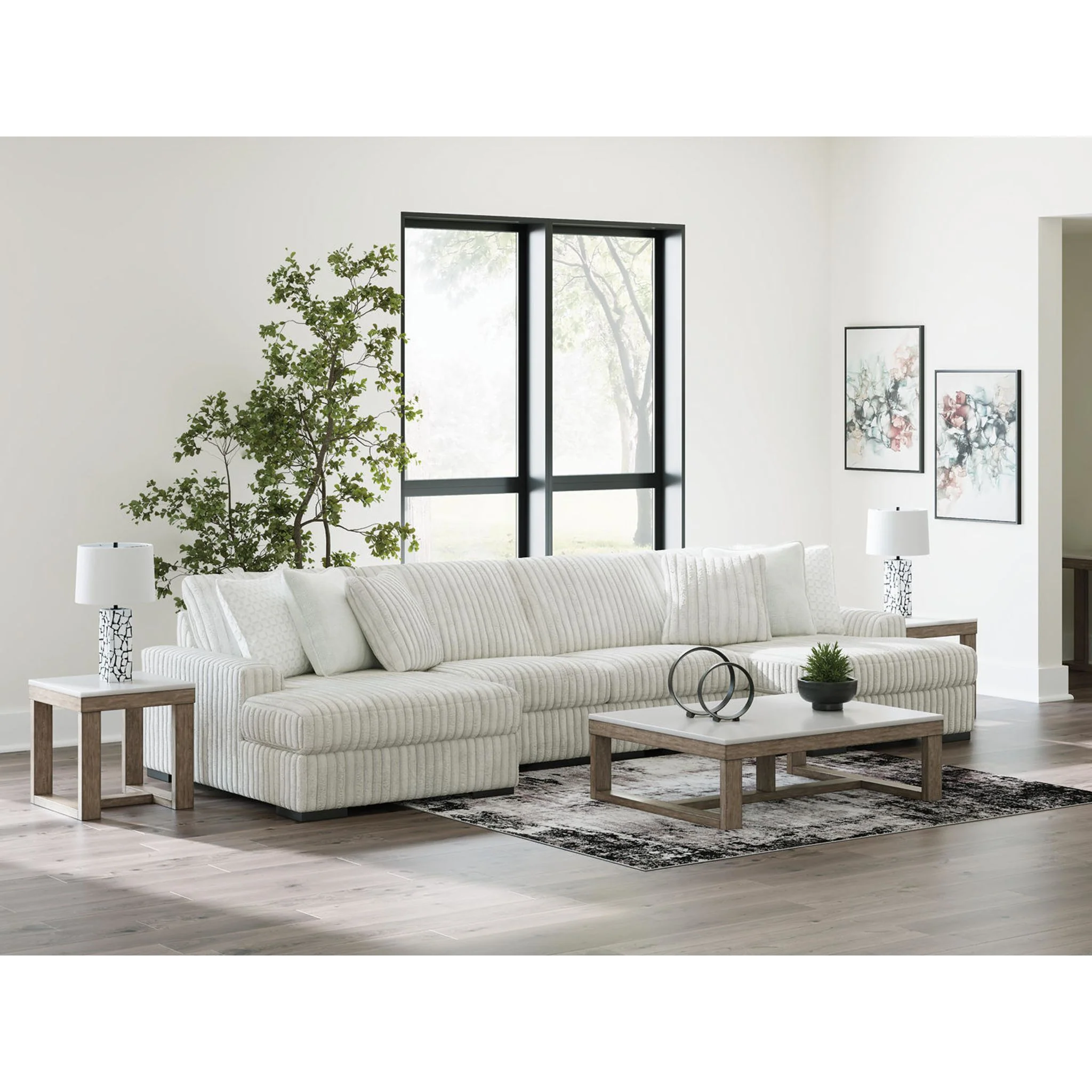 Stupendous 4 Piece Sectional with Double Chaise - Alloy - Image 7