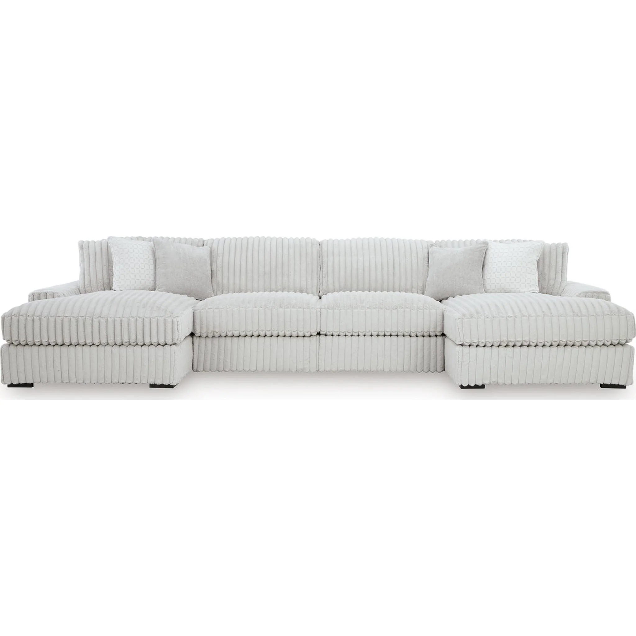 Stupendous 4 Piece Sectional with Double Chaise - Alloy - Image 8