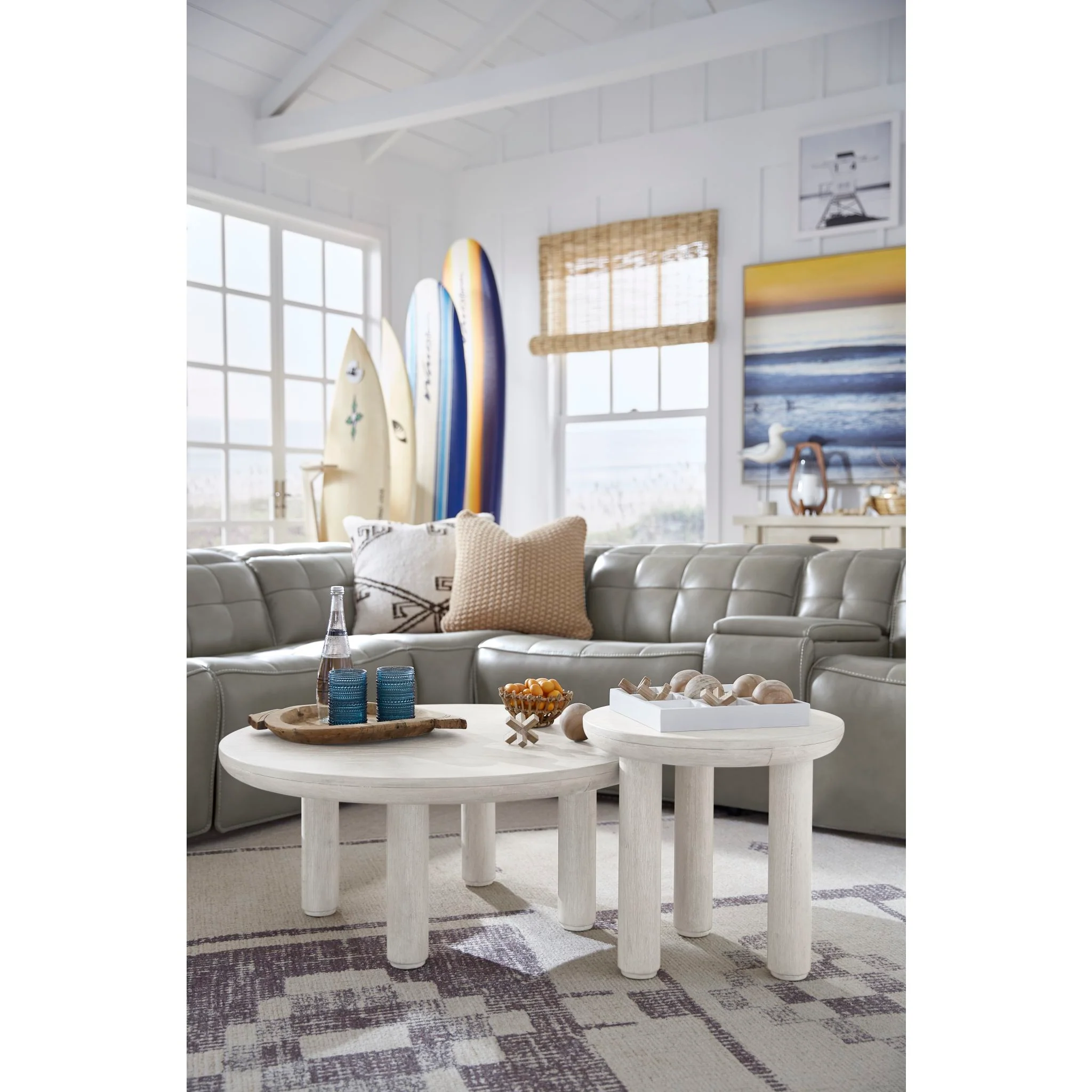 Sunset Cove Nesting Cocktail Table (Set of 2) - Moonlight Pearl - Image 2