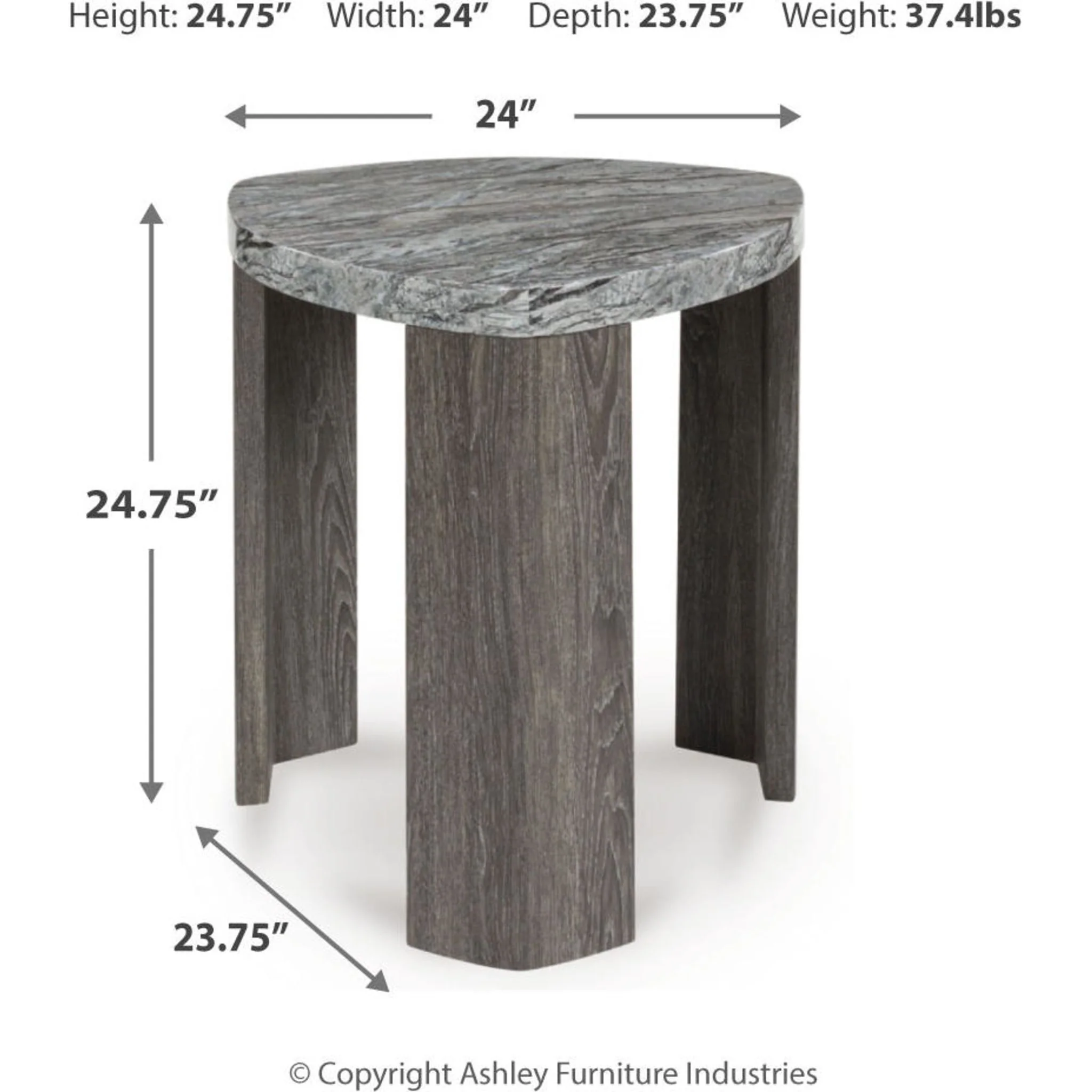 Surmour End Table - Gray/Brown - Image 3