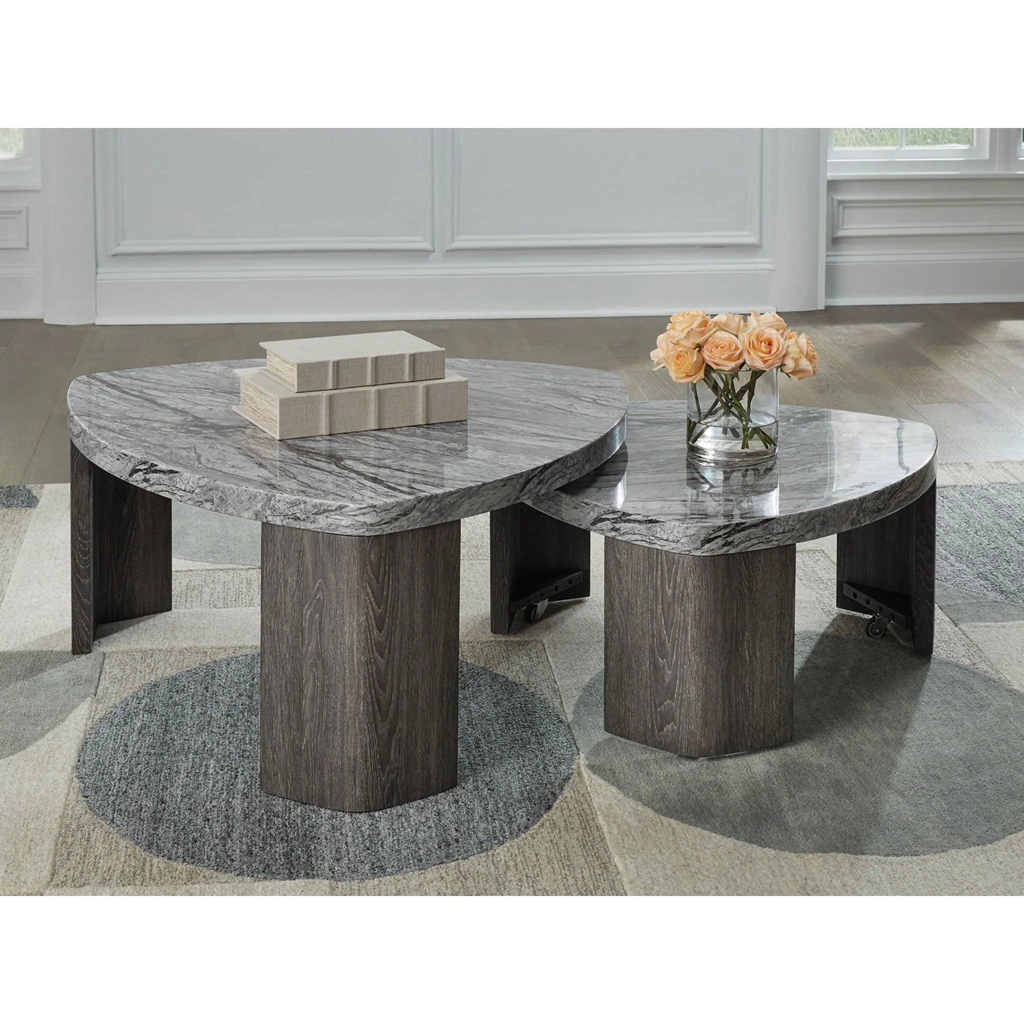 Surmour Stacked Coffee Table - Gray/Brown - Image 2