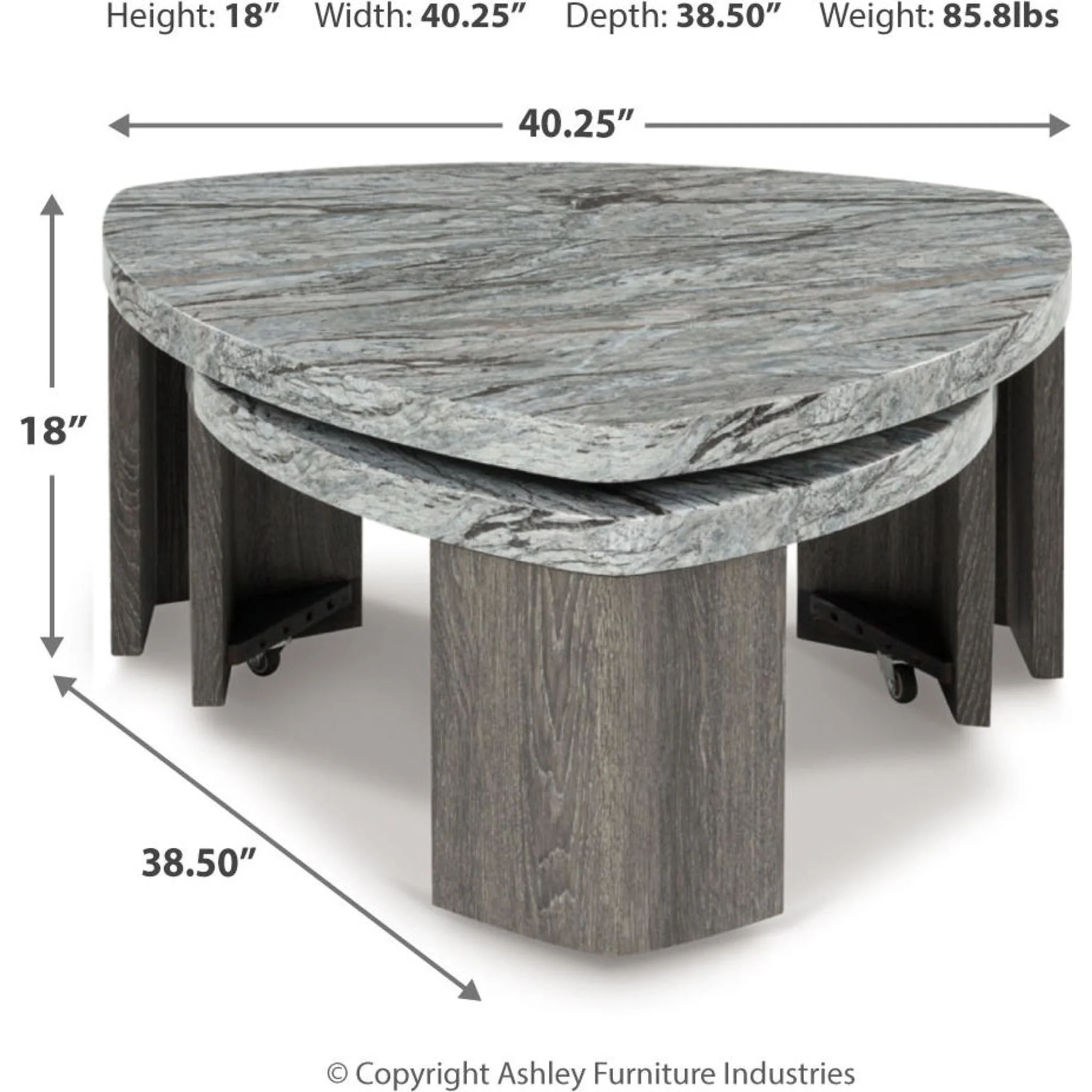 Surmour Stacked Coffee Table - Gray/Brown - Image 3