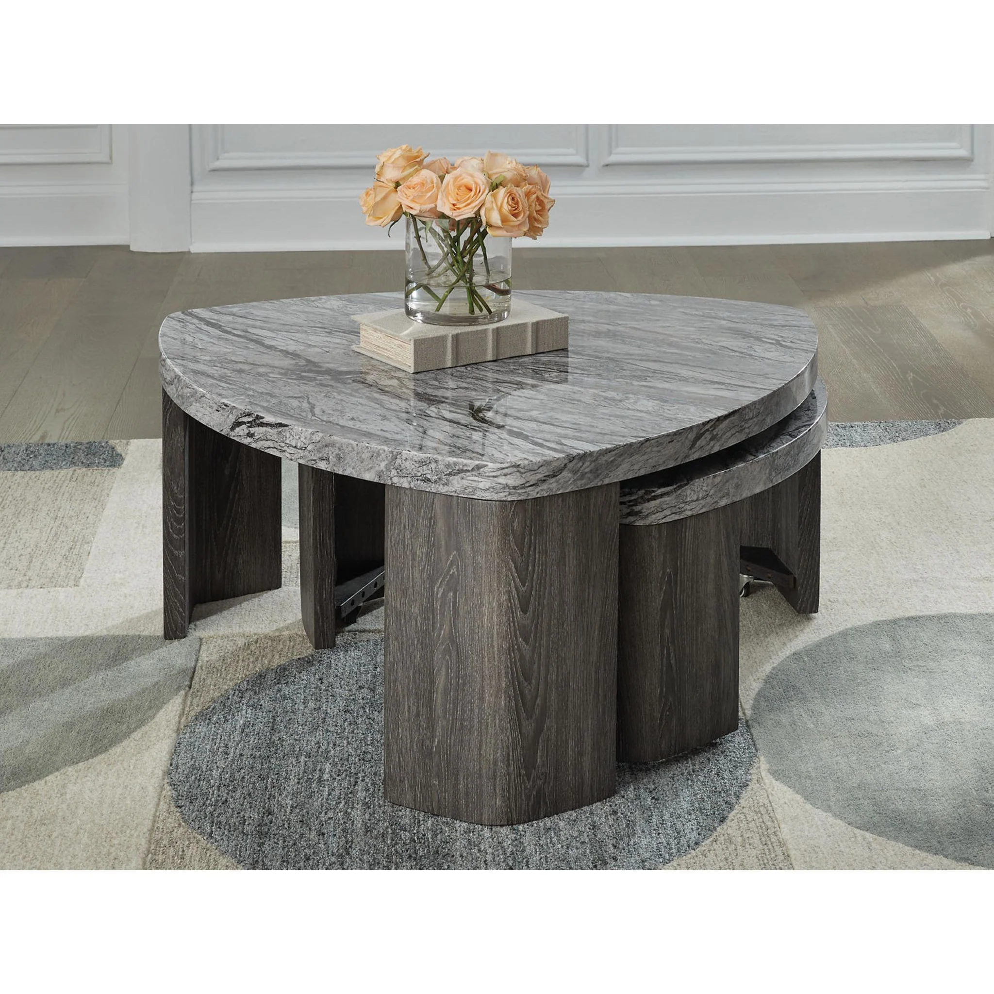 Surmour Stacked Coffee Table - Gray/Brown - Image 6