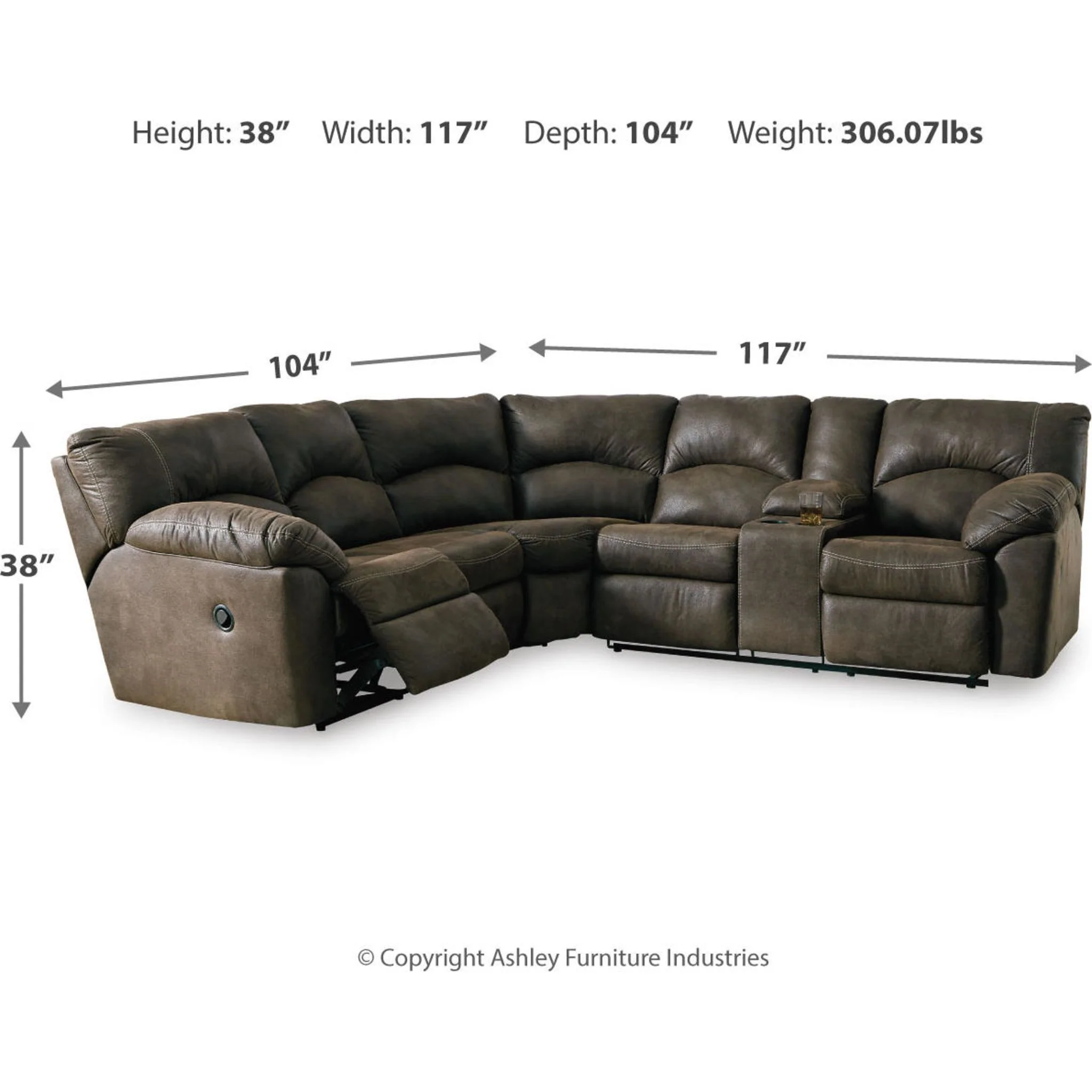 Tambo 2 Piece Reclining Sectional - Image 19