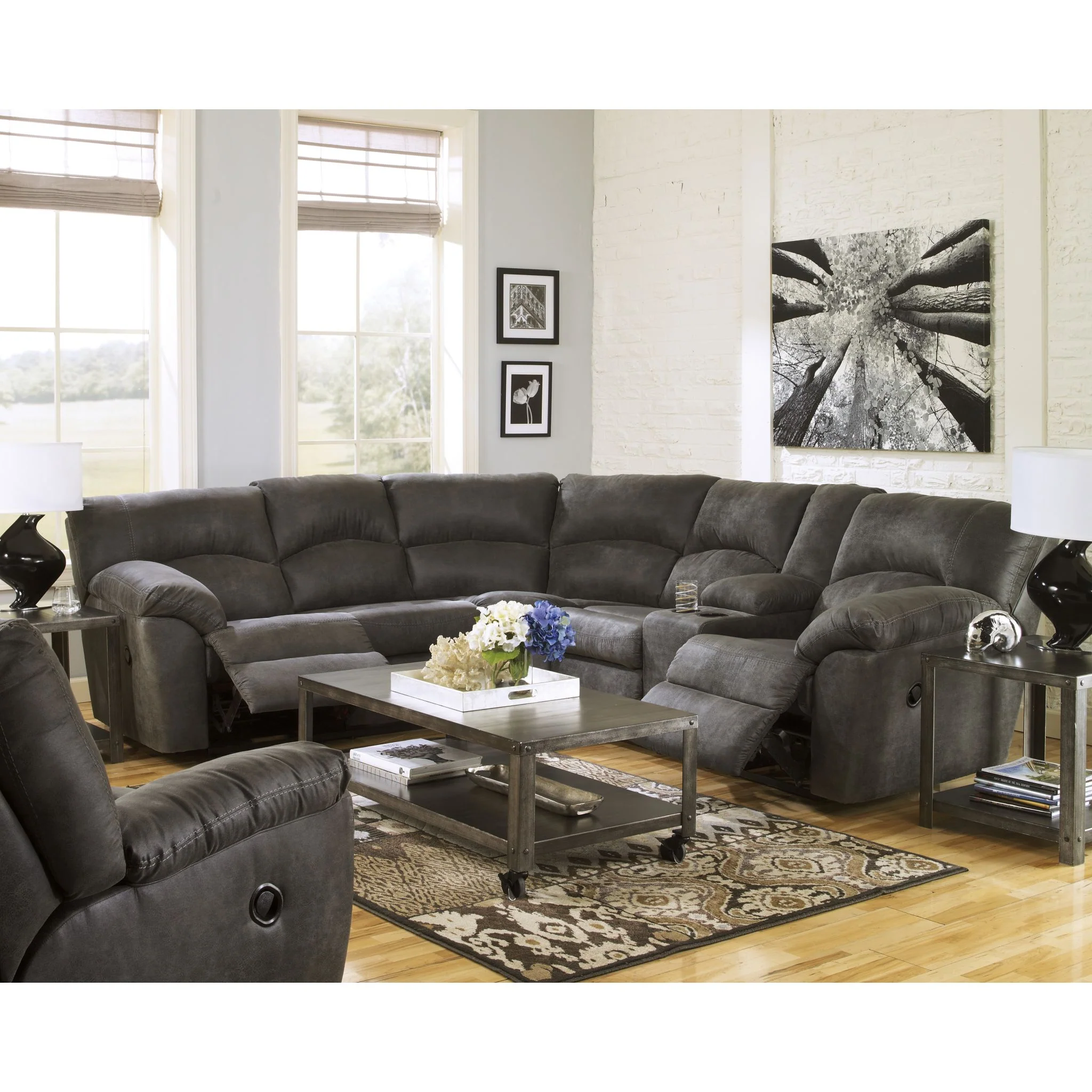 Tambo 2 Piece Reclining Sectional - Image 2
