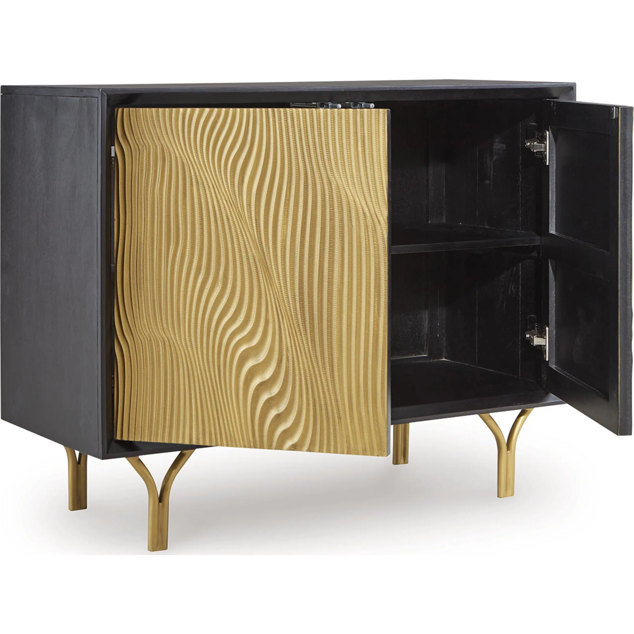 Tayner Accent Cabinet - Black/Gold Finish - Image 2