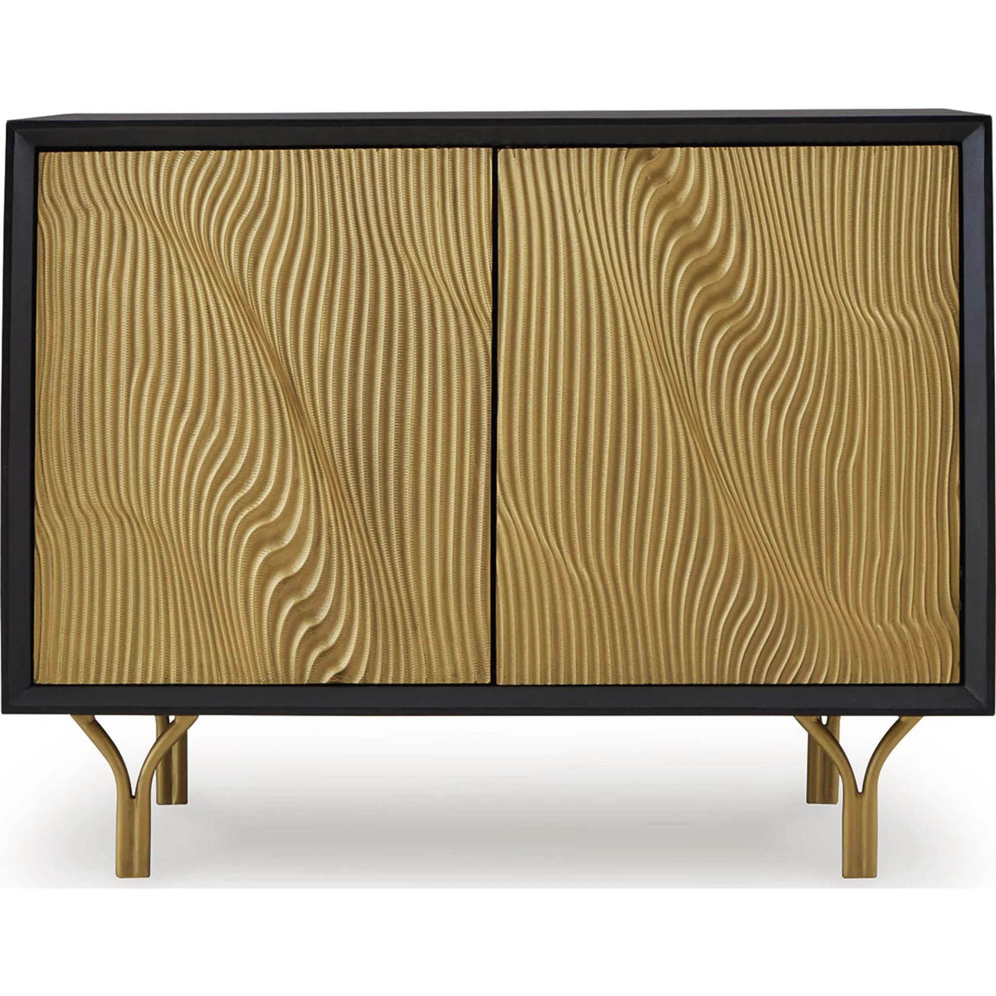 Tayner Accent Cabinet - Black/Gold Finish - Image 5