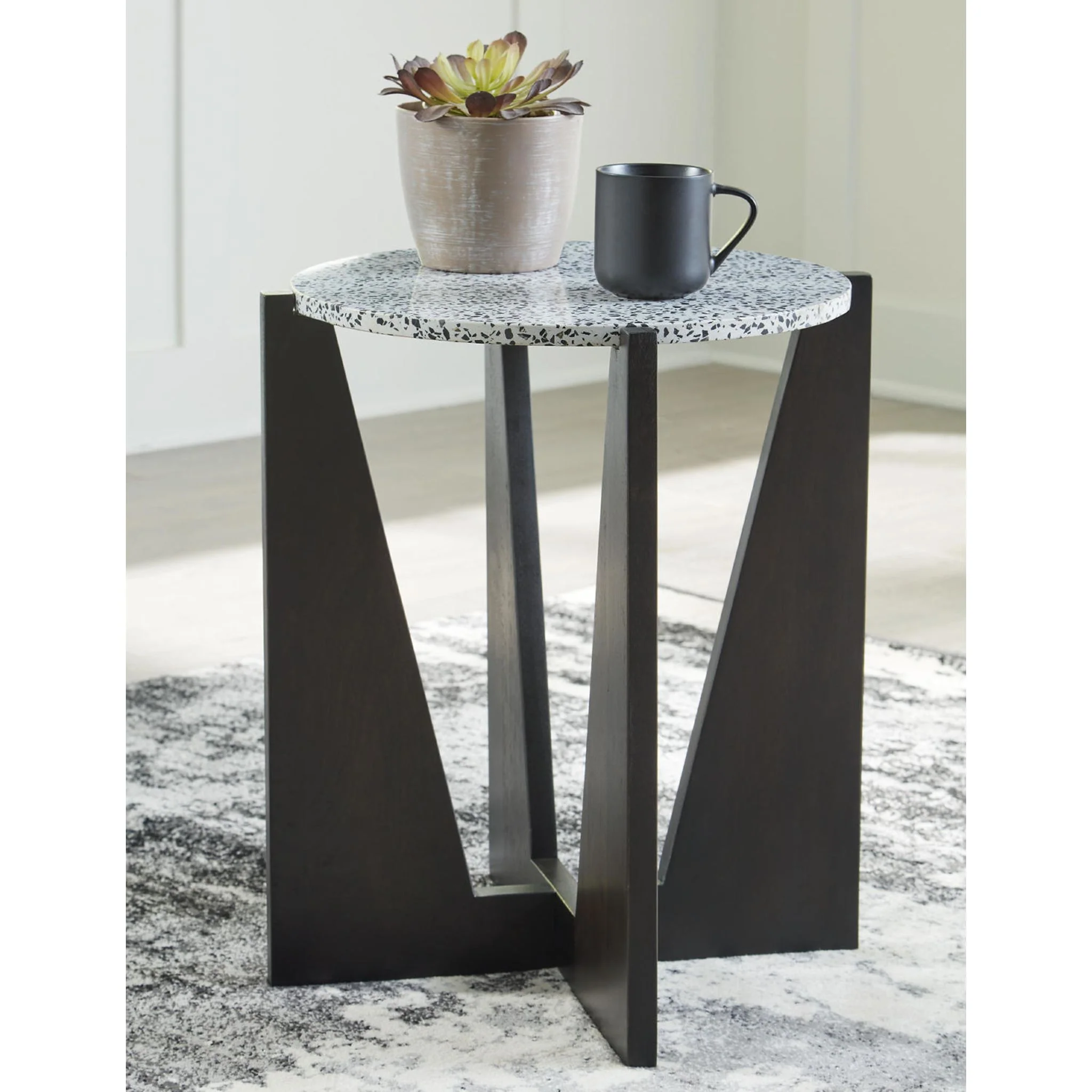 Tellrich Accent Table - Black/White - Image 17