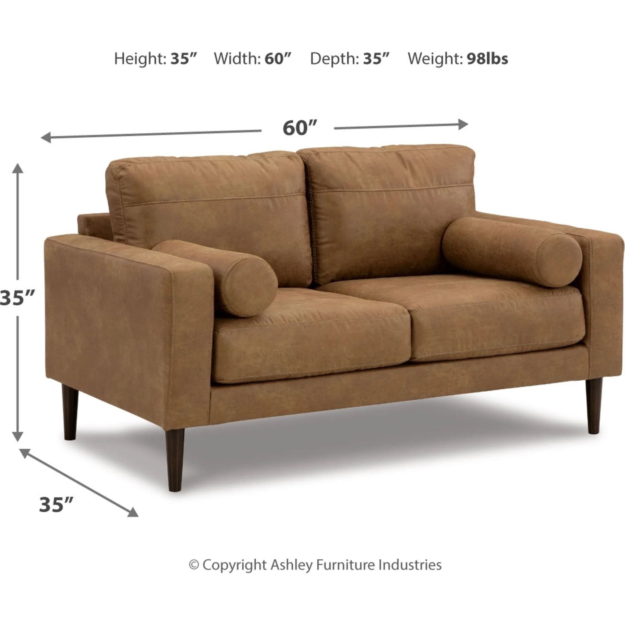 Telora Loveseat - Caramel - Image 7