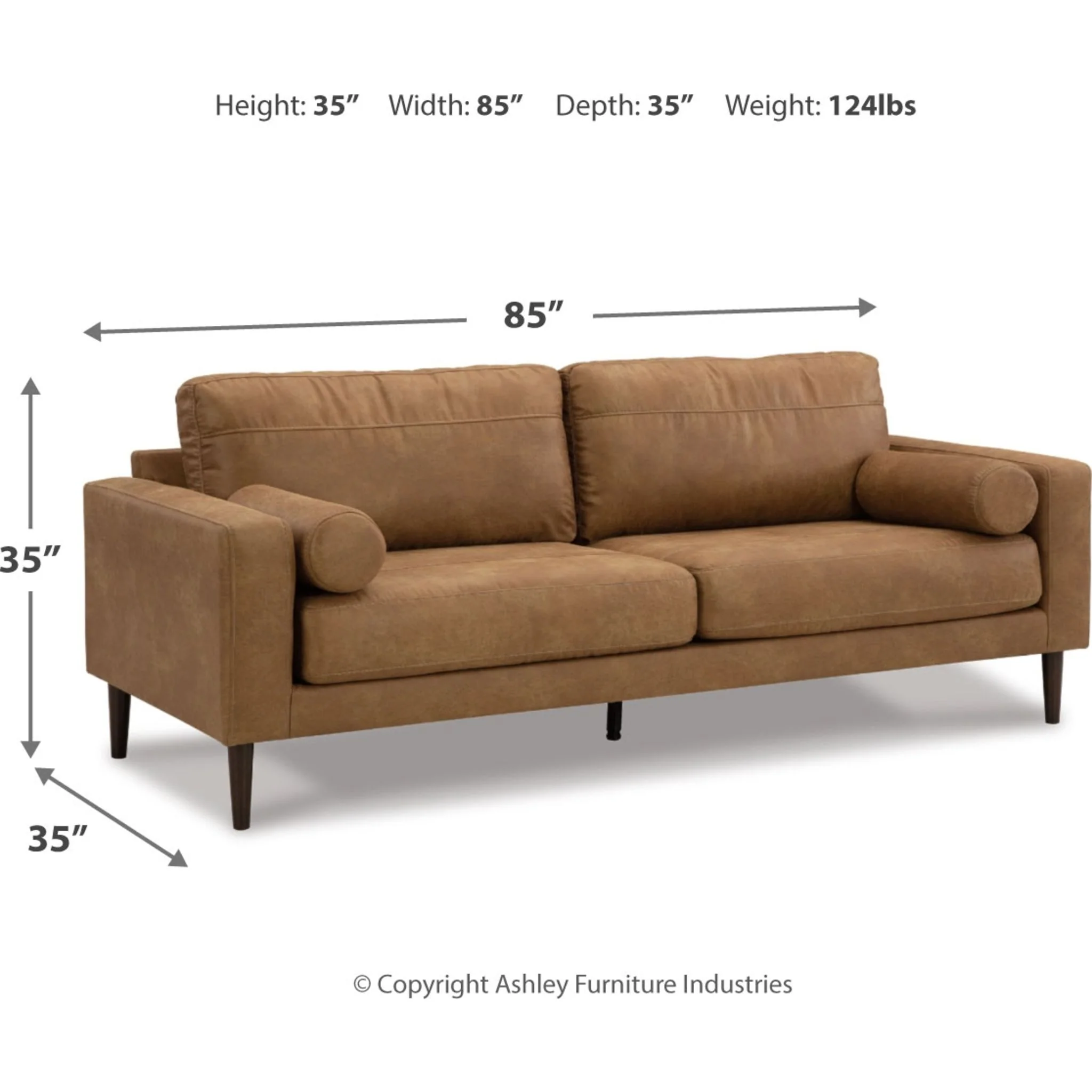 Telora Sofa - Caramel - Image 7