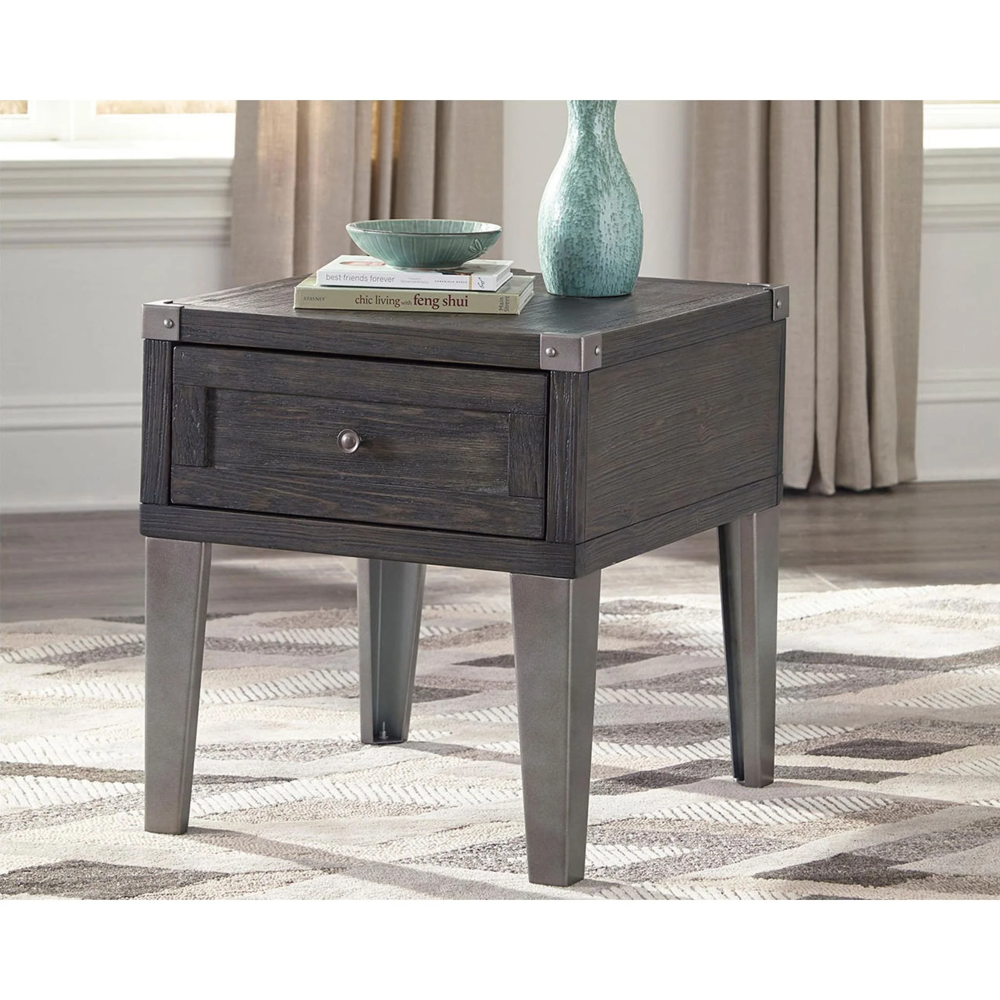 Todoe End Table - Dark Gray - Image 2