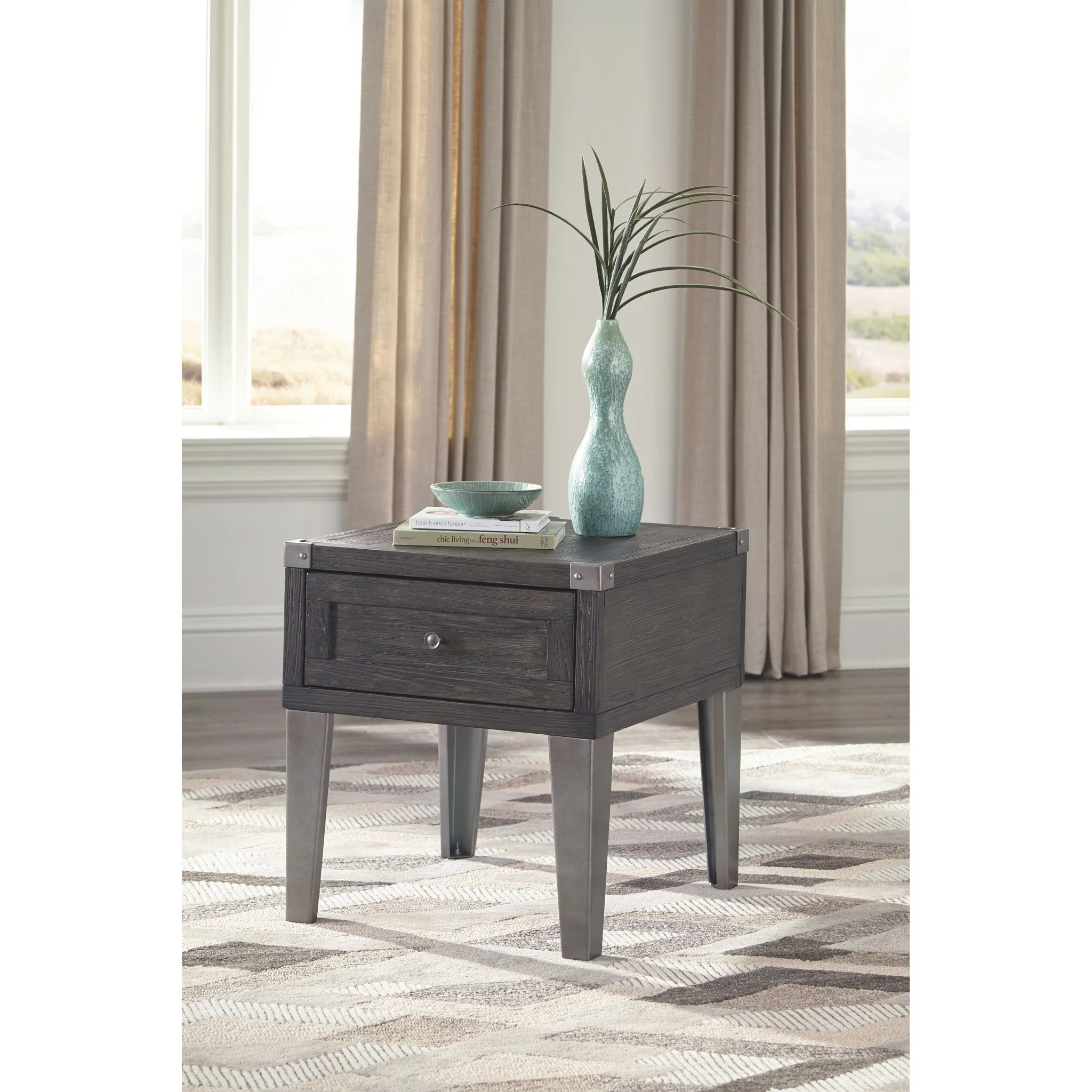 Todoe End Table - Dark Gray - Image 3