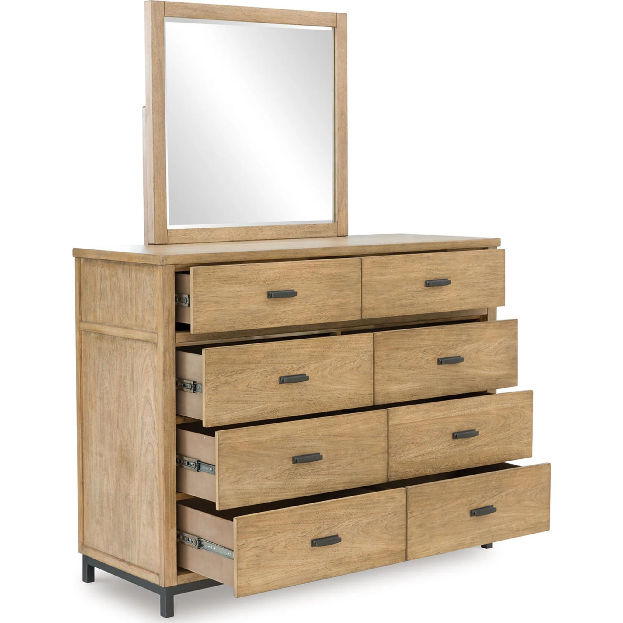 Tomtyn Dresser and Mirror - Light Brown - Image 3